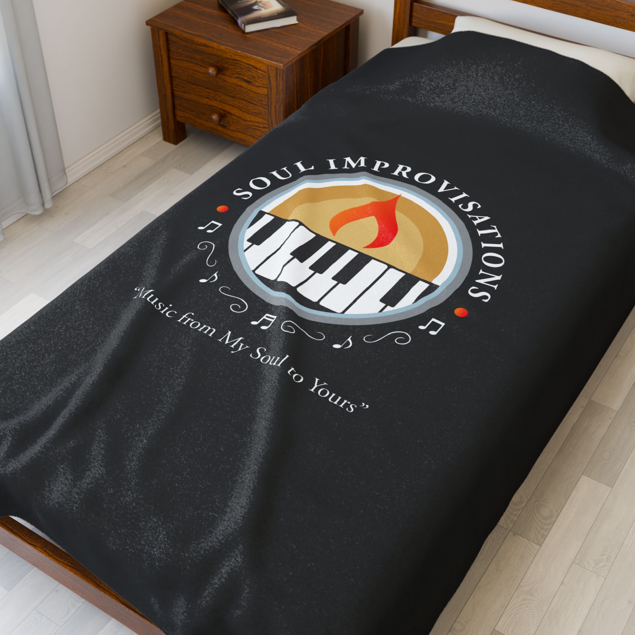 Soul Improvisations Velveteen Plush Blanket - Black - Image 7