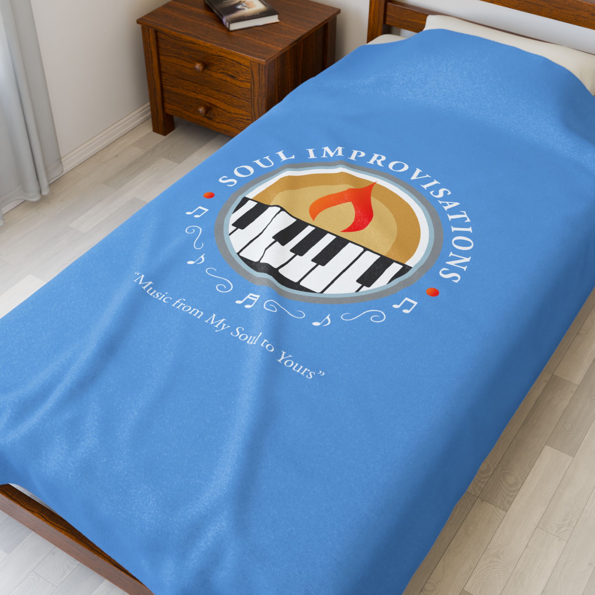 Soul Improvisations Velveteen Plush Blanket - Light Blue - Image 7