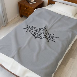 Mystics Music Velveteen Plush Blanket - Grey