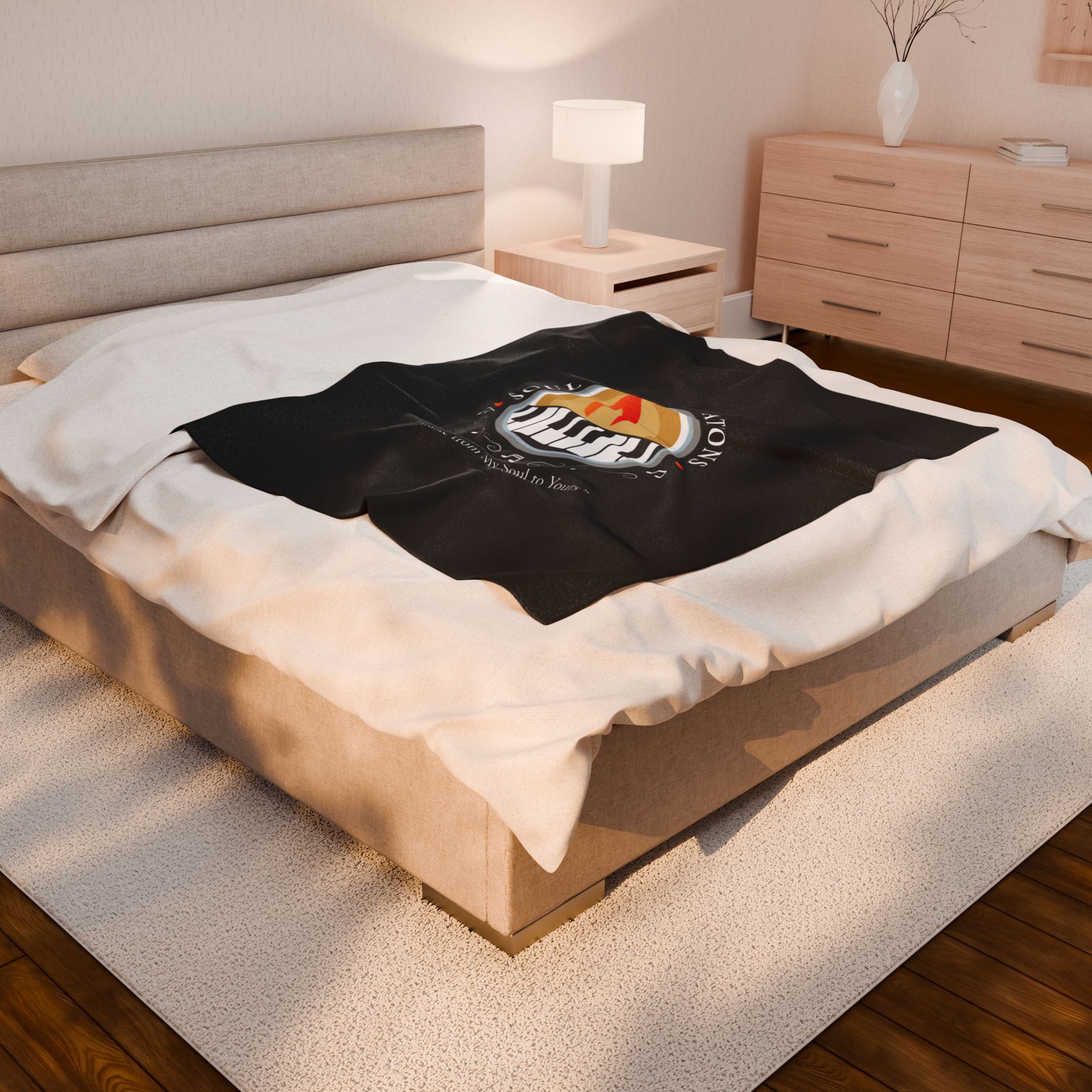 Soul Improvisations Velveteen Plush Blanket - Black - Image 4
