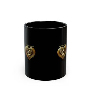 Gold Musical Heart Coffee Mug - 11oz and 15oz