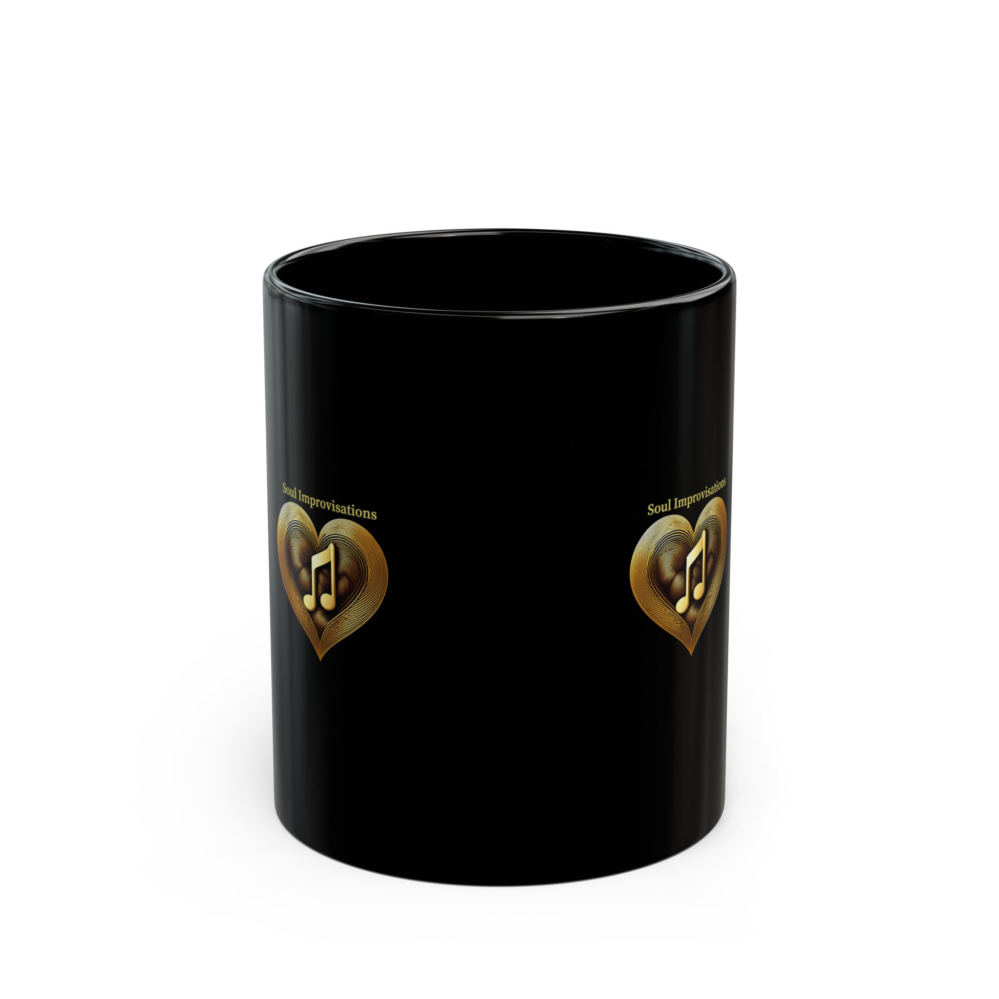 Gold Musical Heart Coffee Mug - 11oz and 15oz
