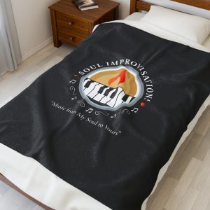 Soul Improvisations Velveteen Plush Blanket - Black