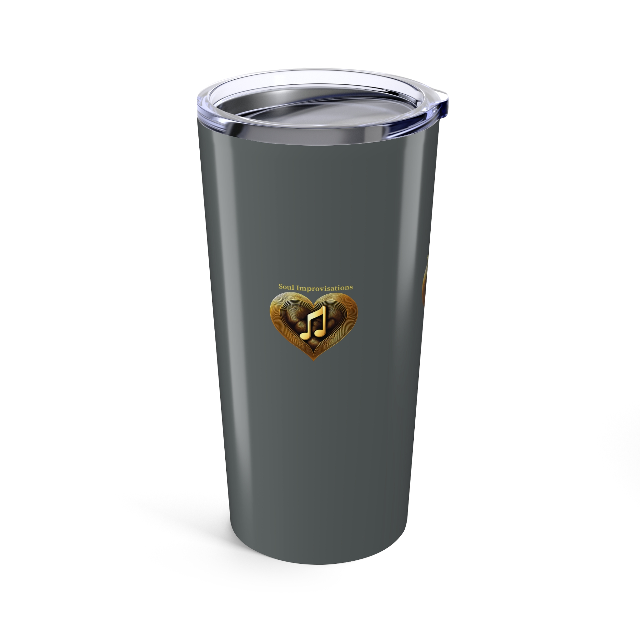 Gold Musical Heart 20oz Tumbler - Grey - Image 3