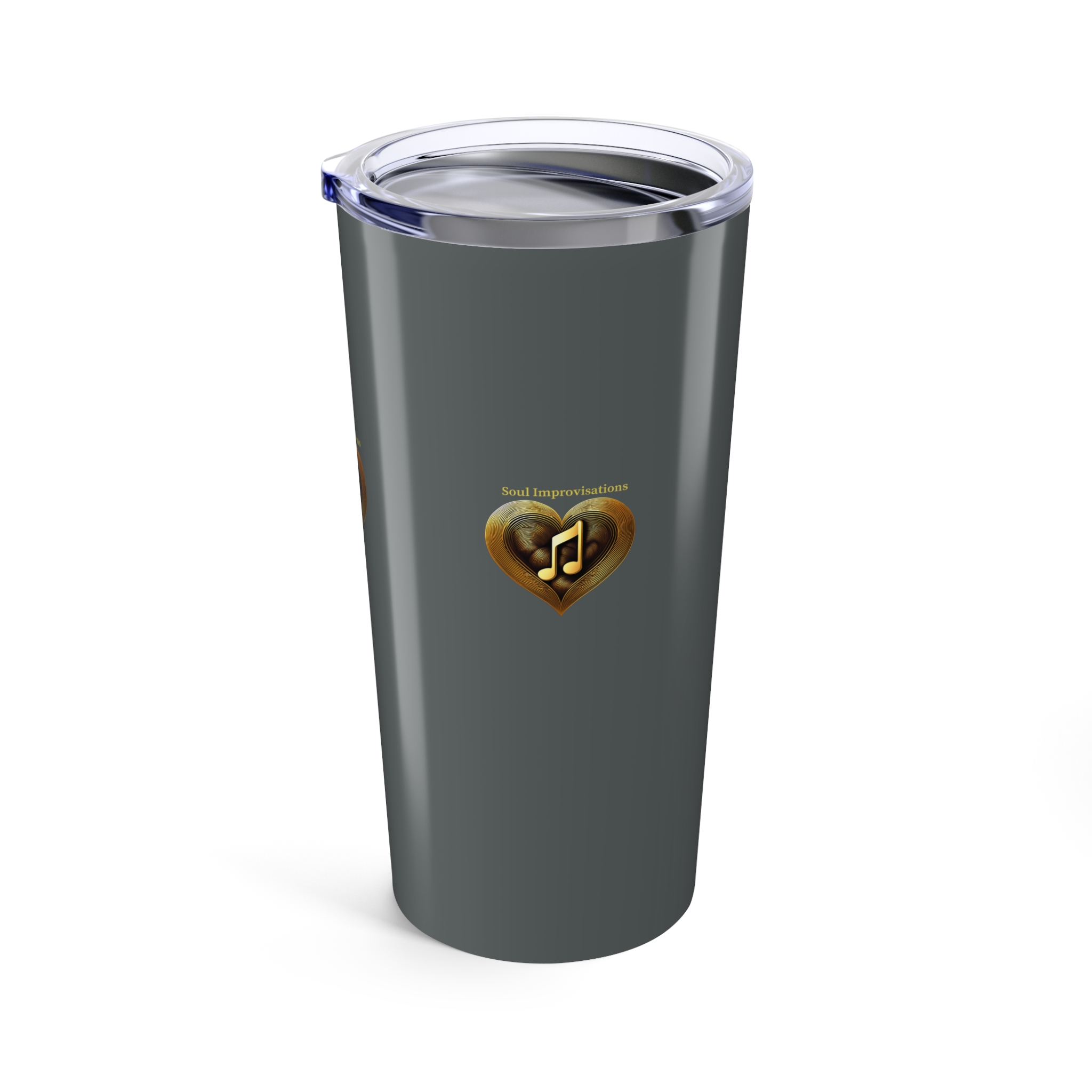 Gold Musical Heart 20oz Tumbler - Grey - Image 4