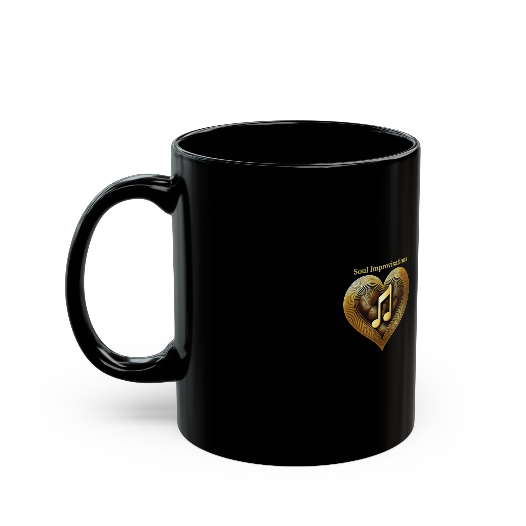Gold Musical Heart Coffee Mug - 11oz and 15oz - Image 3