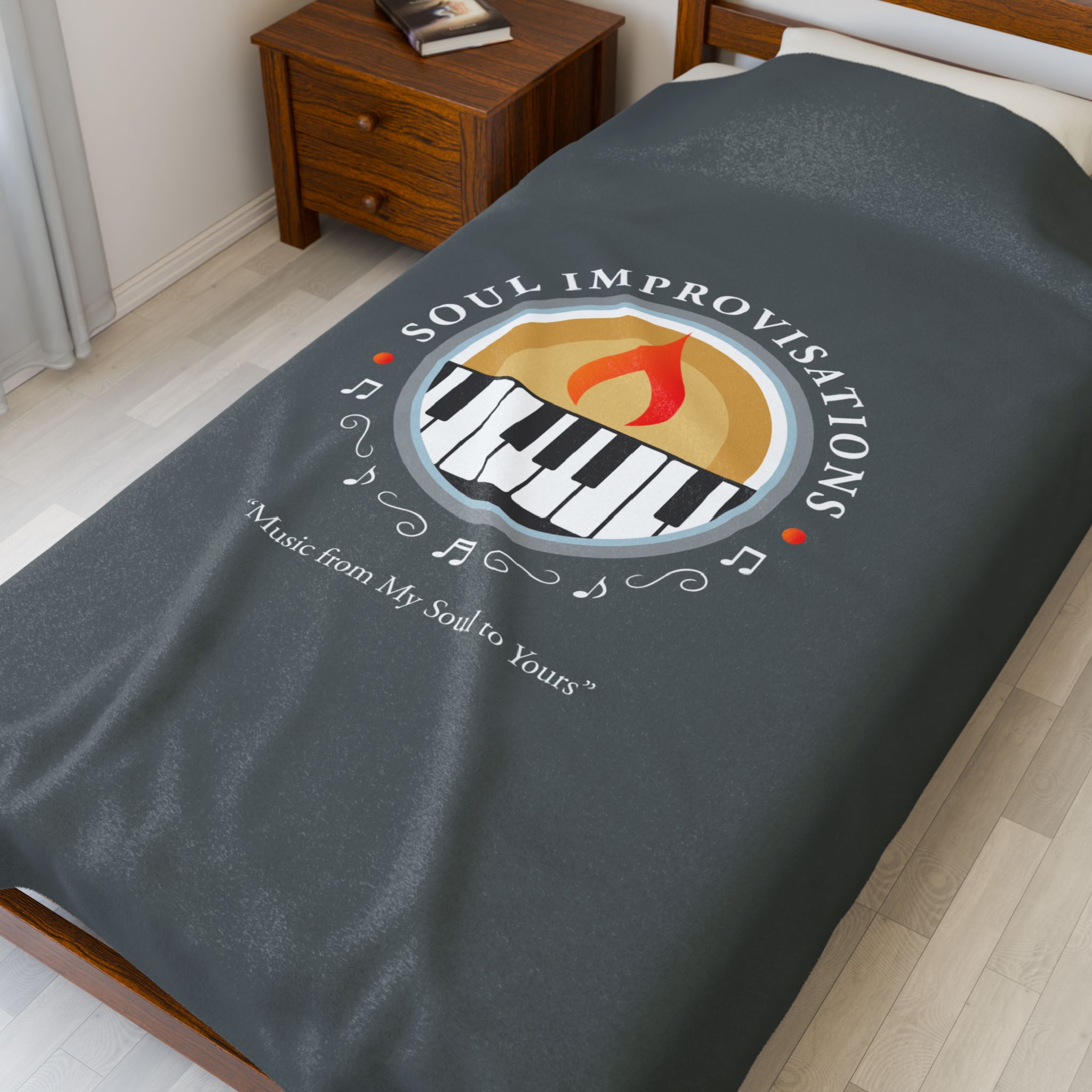 Soul Improvisations Velveteen Plush Blanket - Grey - Image 7