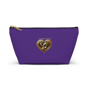 Gold Musical Heart Accessory Pouch - Purple