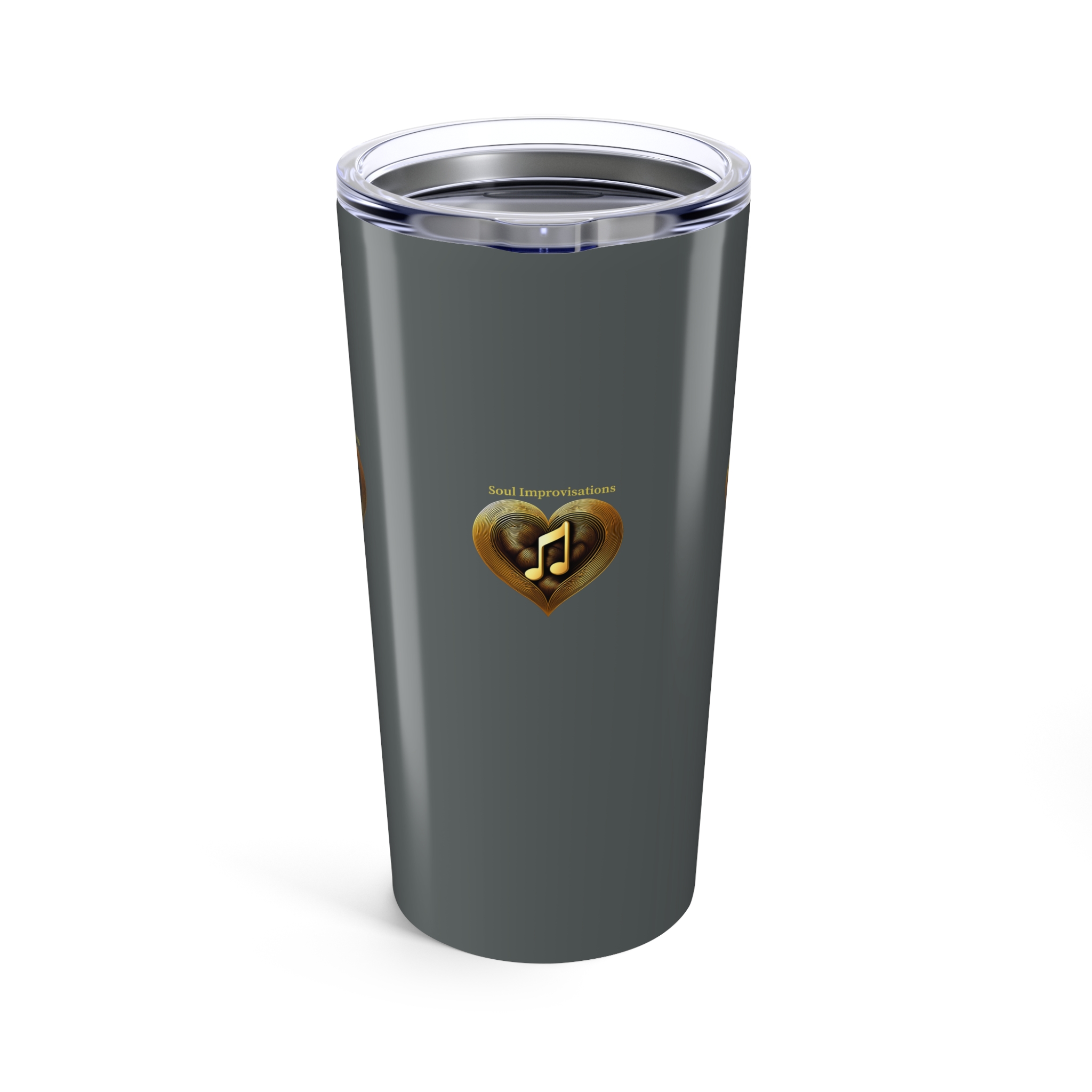 Gold Musical Heart 20oz Tumbler - Grey