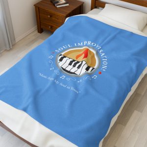 Soul Improvisations Velveteen Plush Blanket - Light Blue