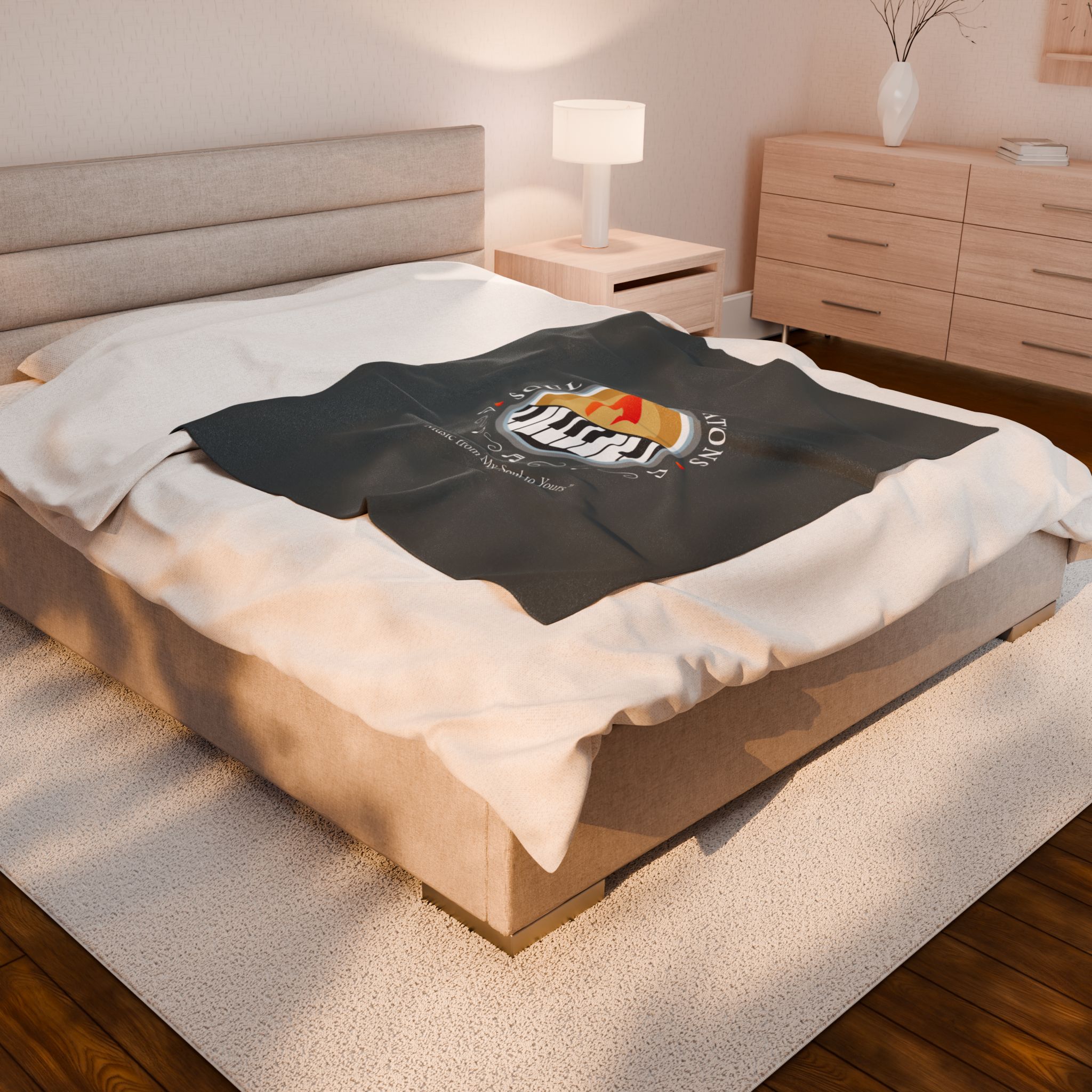 Soul Improvisations Velveteen Plush Blanket - Grey - Image 4