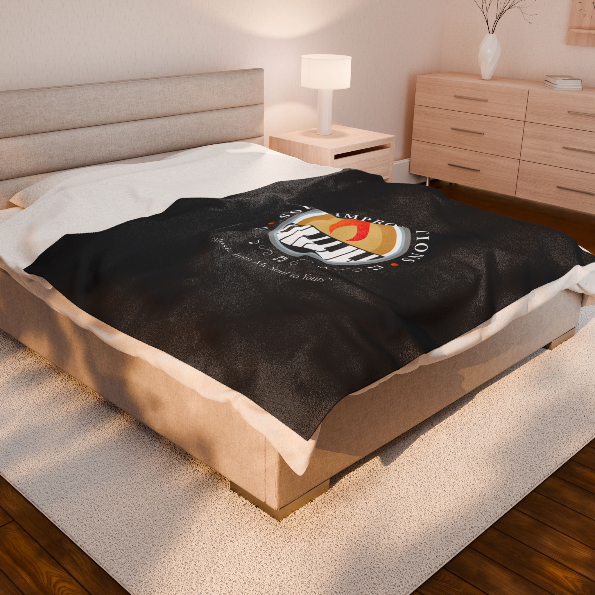 Soul Improvisations Velveteen Plush Blanket - Black - Image 8
