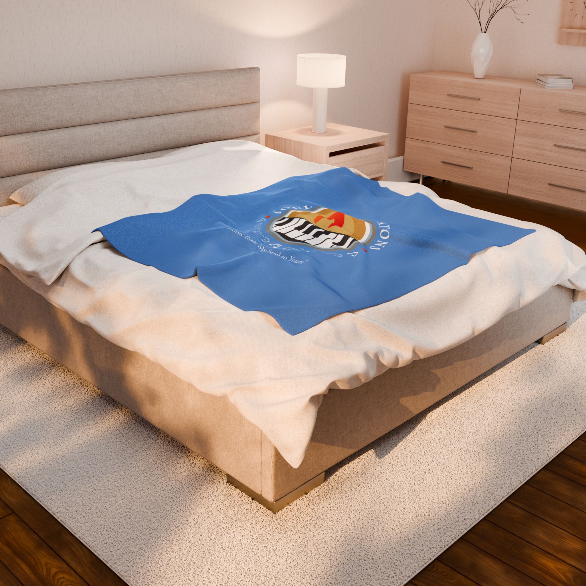 Soul Improvisations Velveteen Plush Blanket - Light Blue - Image 4