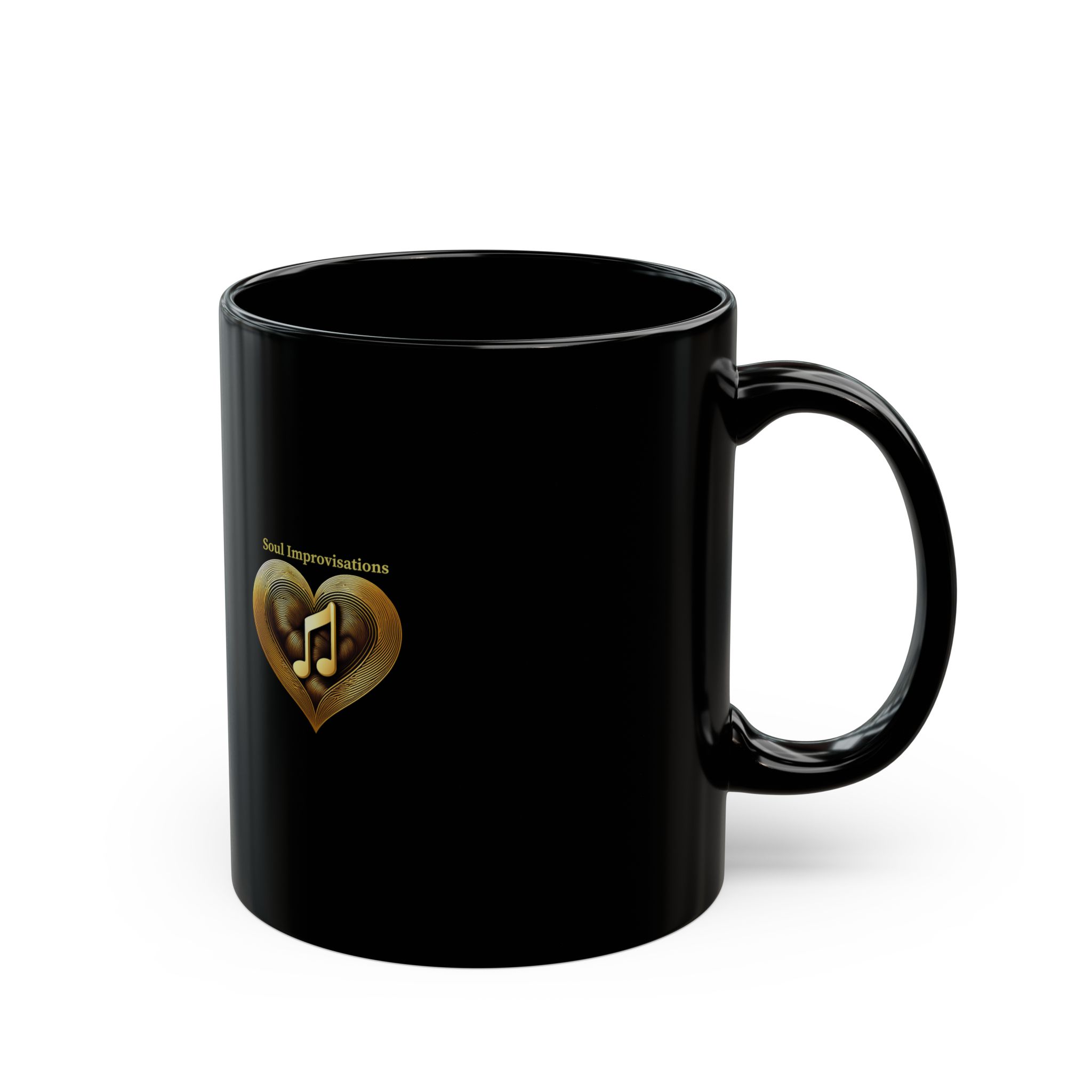 Gold Musical Heart Coffee Mug - 11oz and 15oz - Image 2