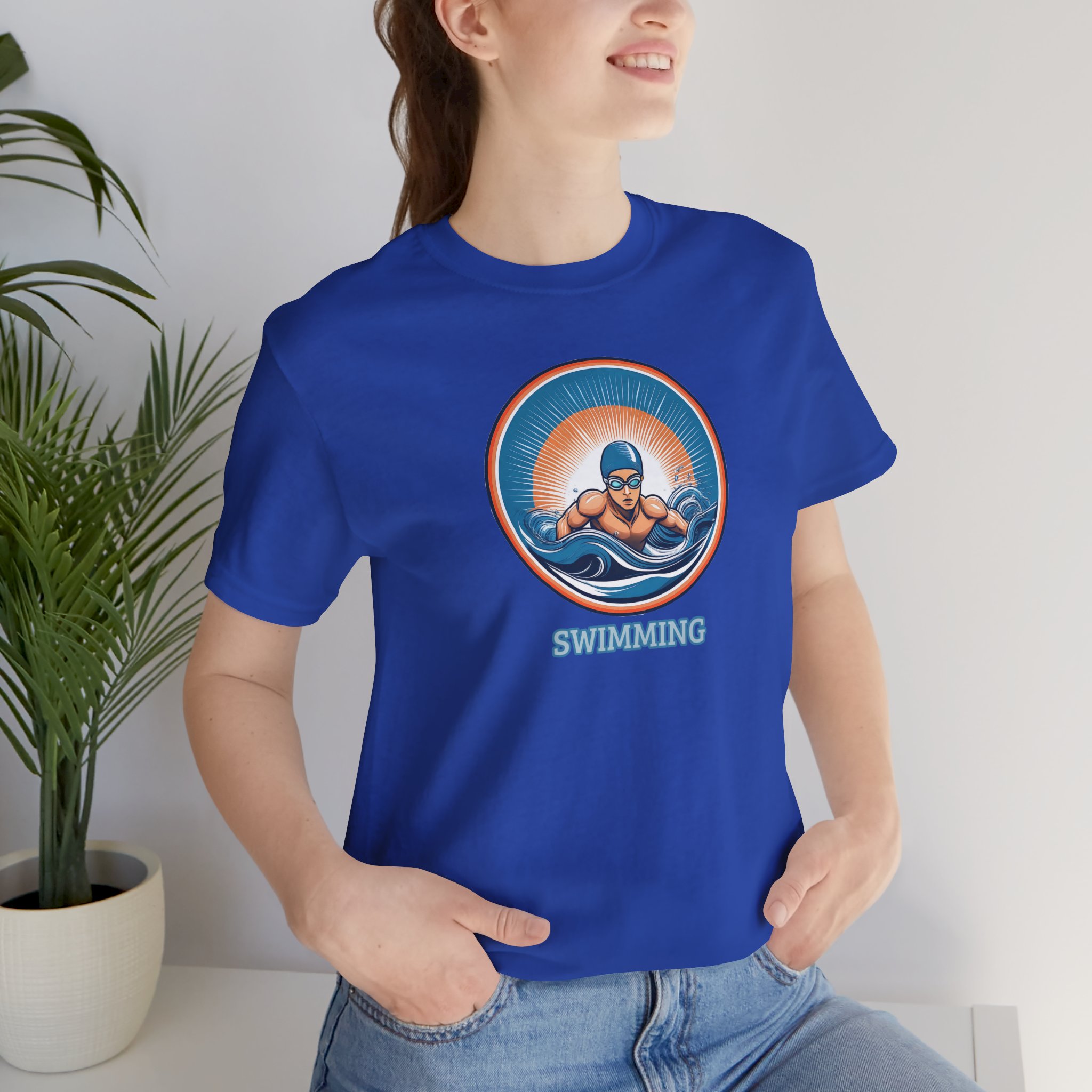 Men's Swimming - Unisex Jersey Short Sleeve T-Shirt - Image 5