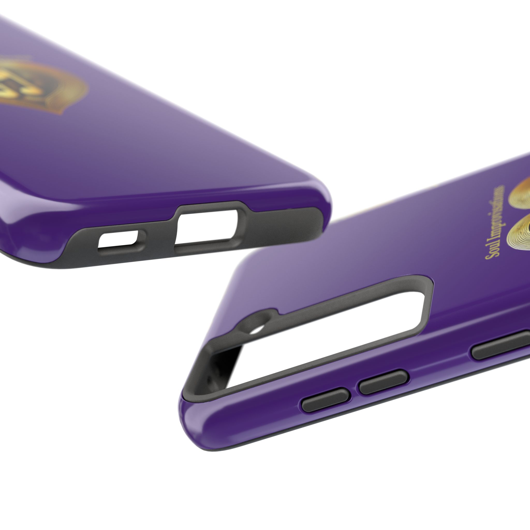 Gold Musical Heart Tough Phone Case - Purple - Image 94