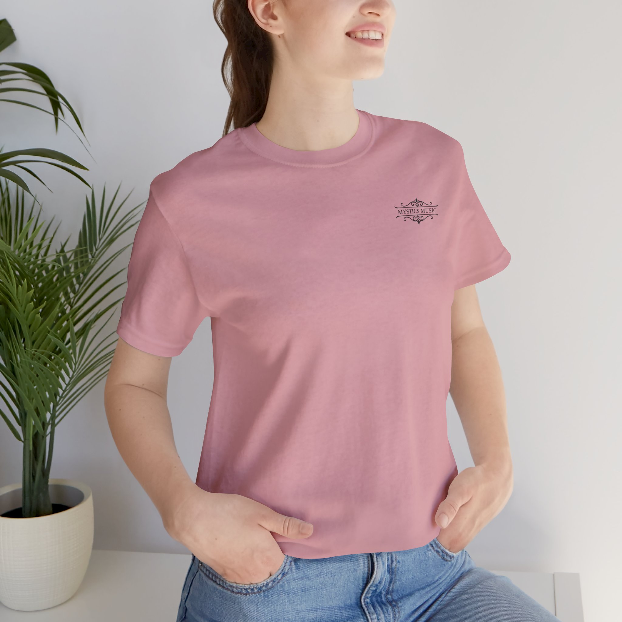 Mystics Music Unisex Jersey Short Sleeve T-Shirt (light colors - left chest logo) - Image 40