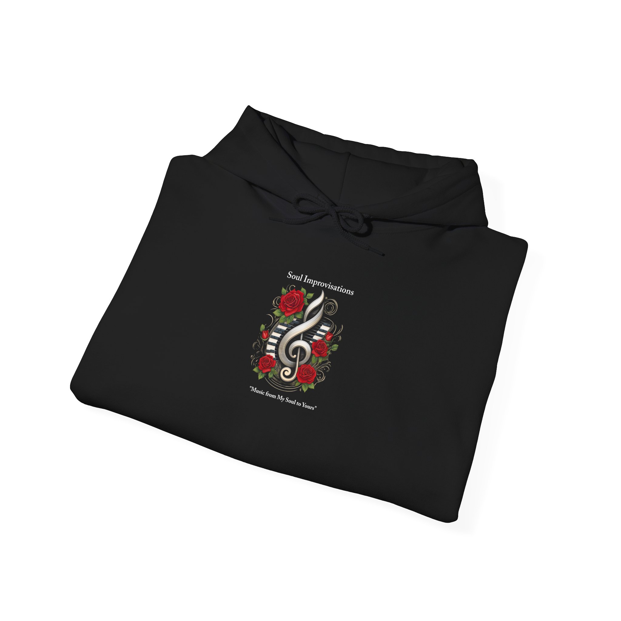 Music Clef & Roses Unisex Heavy Blend™ Pullover Hooded Sweatshirt - Image 3