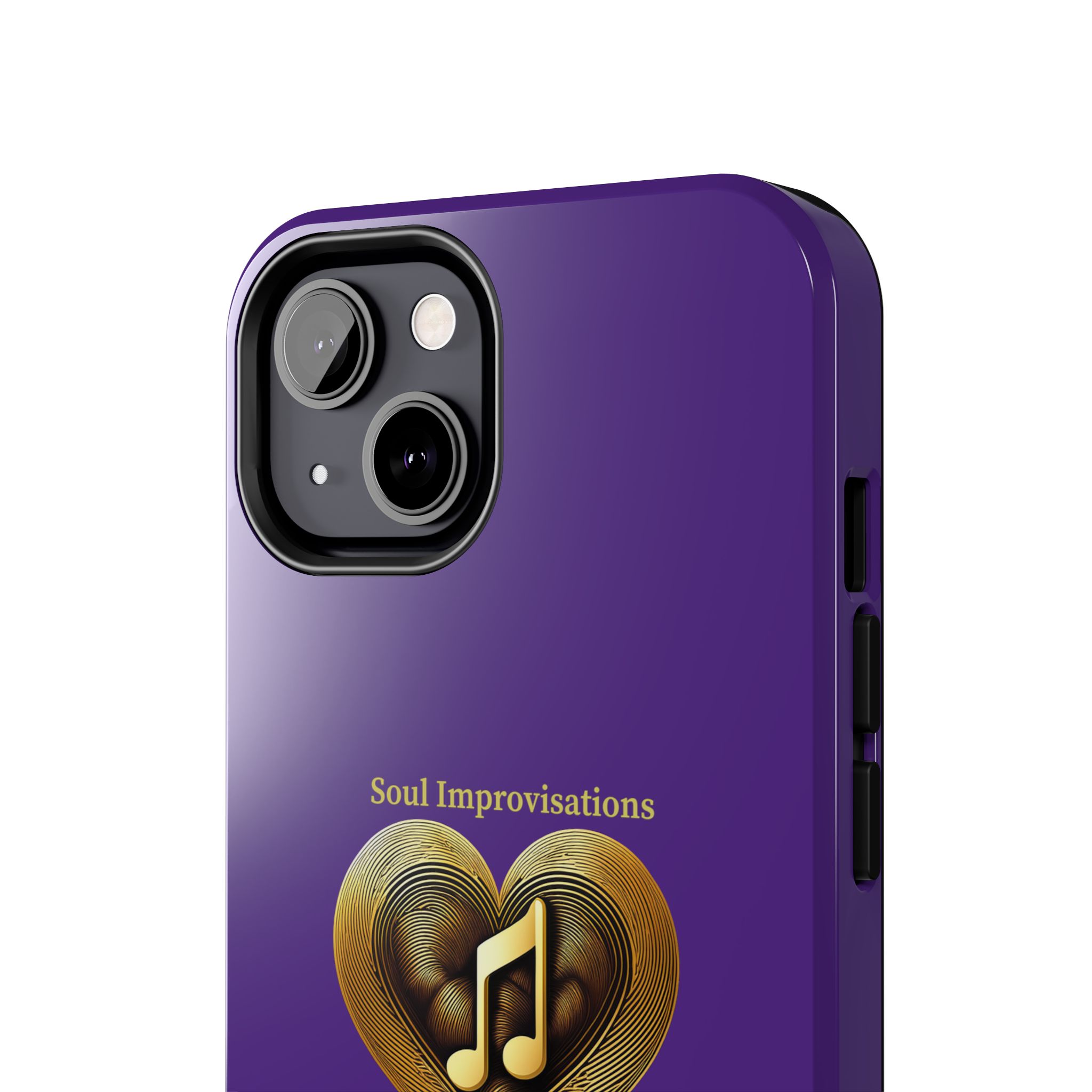 Gold Musical Heart Tough Phone Case - Purple - Image 47