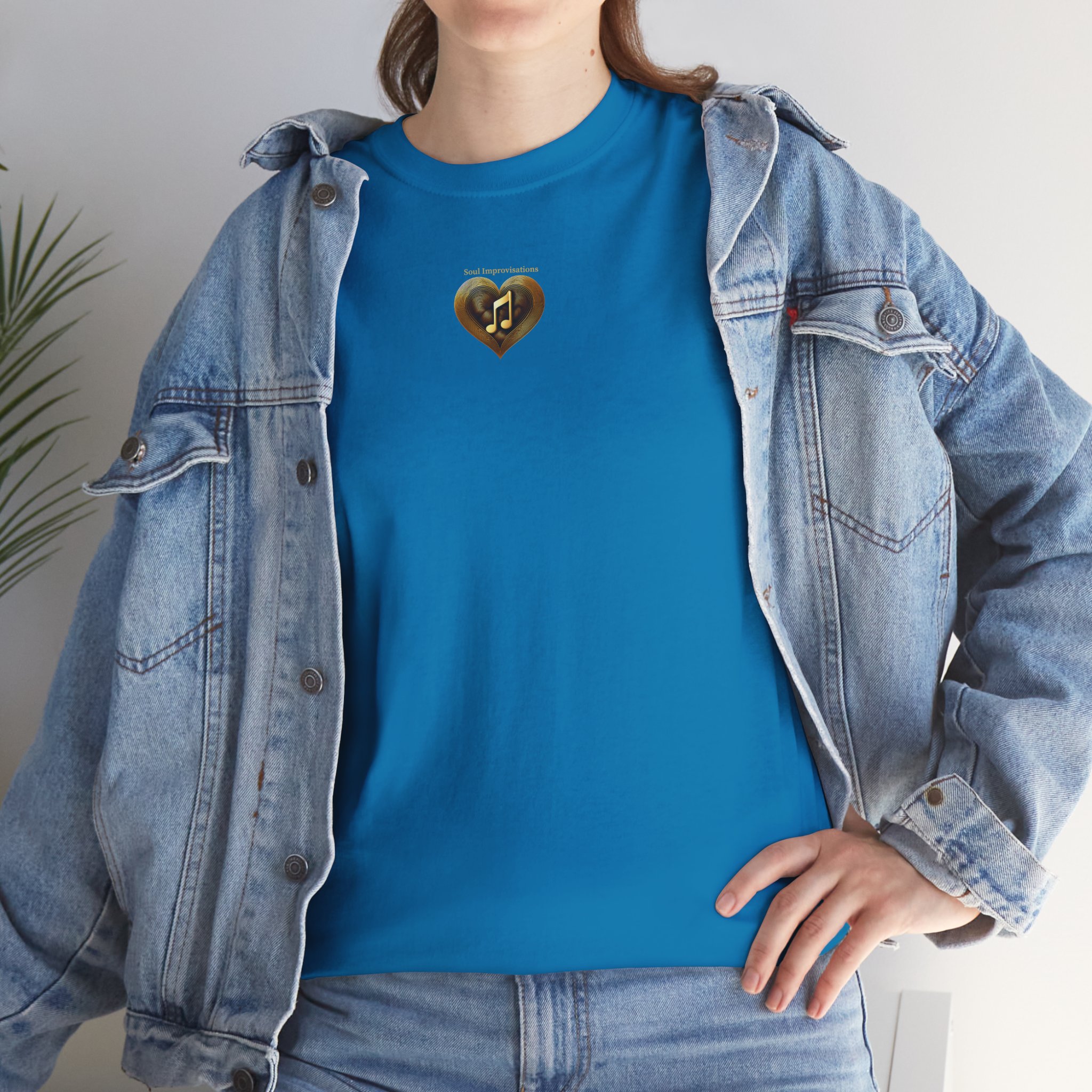 Gold Musical Heart Unisex Heavy Cotton Short Sleeve T-Shirt - Image 22