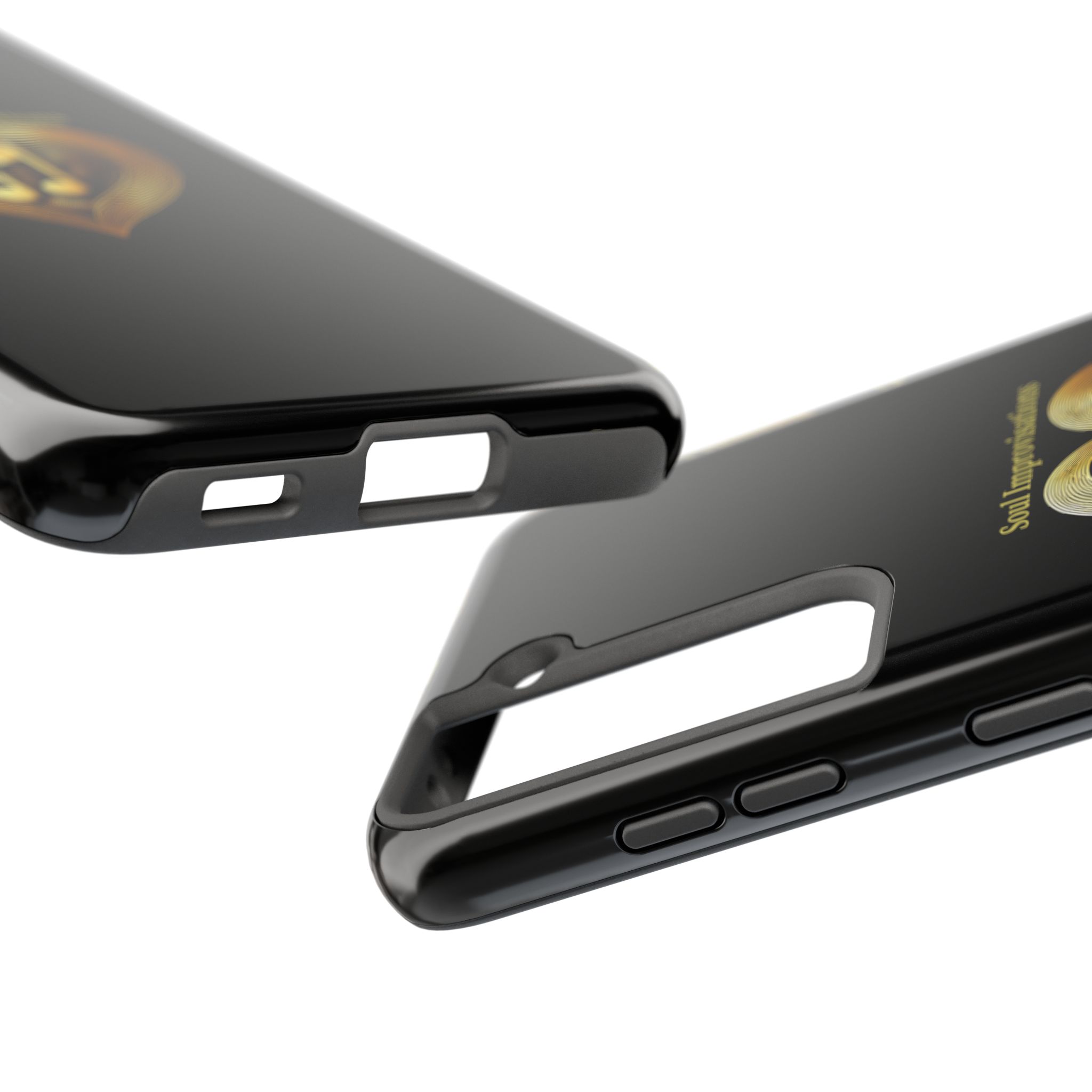 Gold Musical Heart Tough Phone Case - Black - Image 94