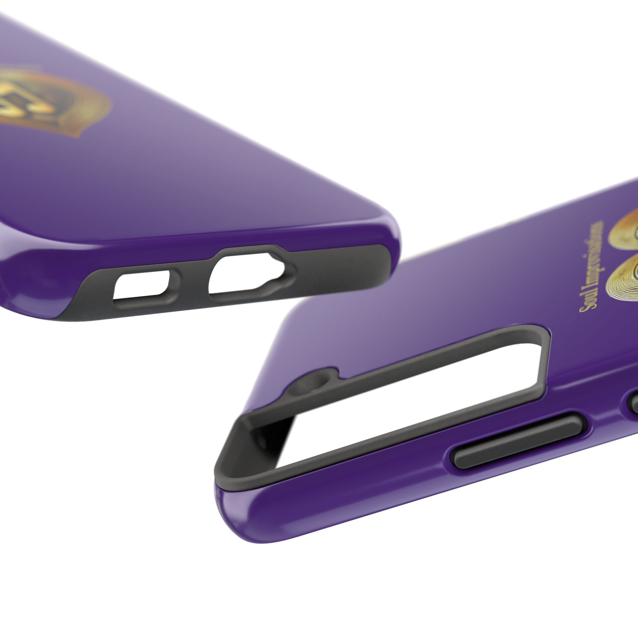 Gold Musical Heart Tough Phone Case - Purple - Image 90