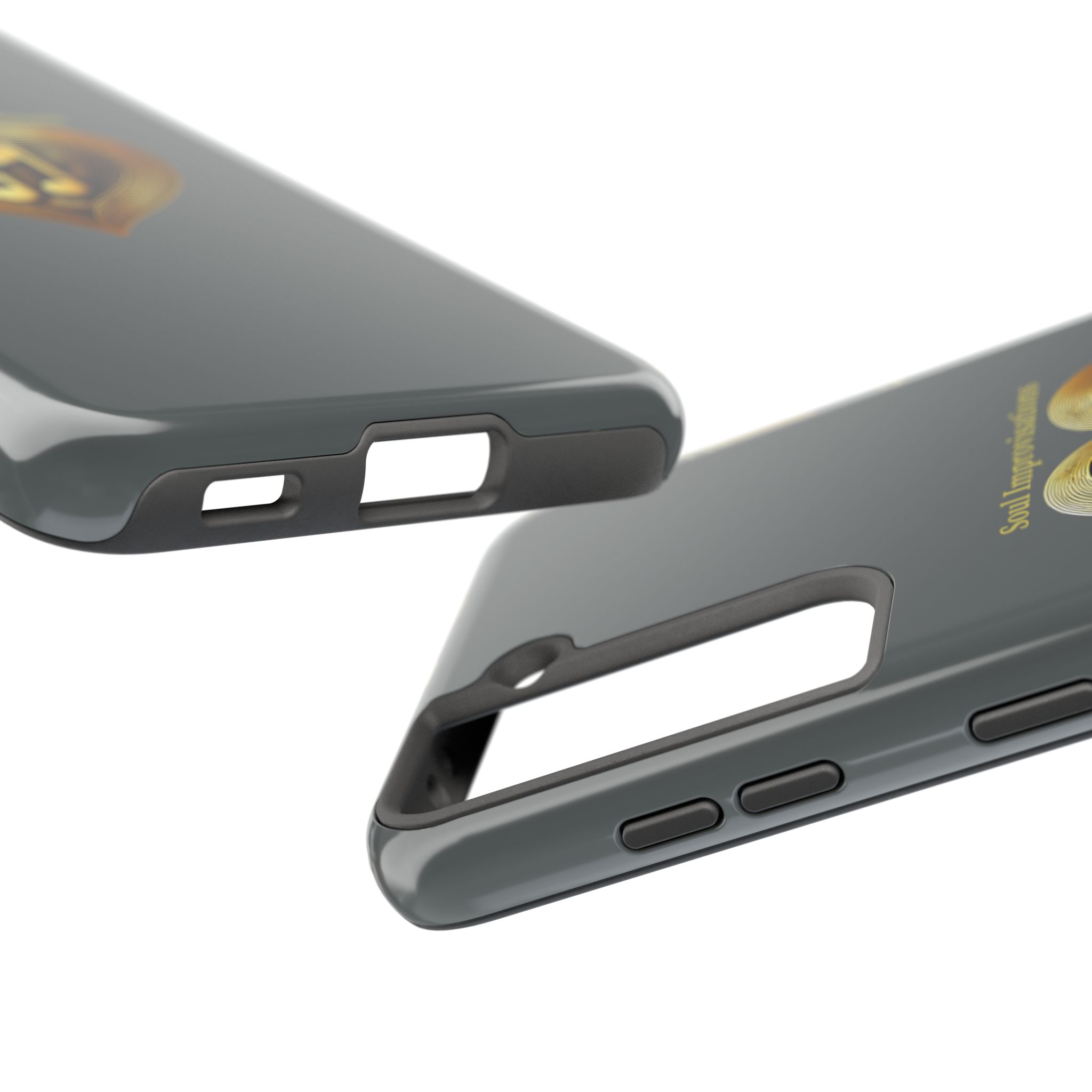Gold Musical Heart Tough Phone Case - Grey - Image 94