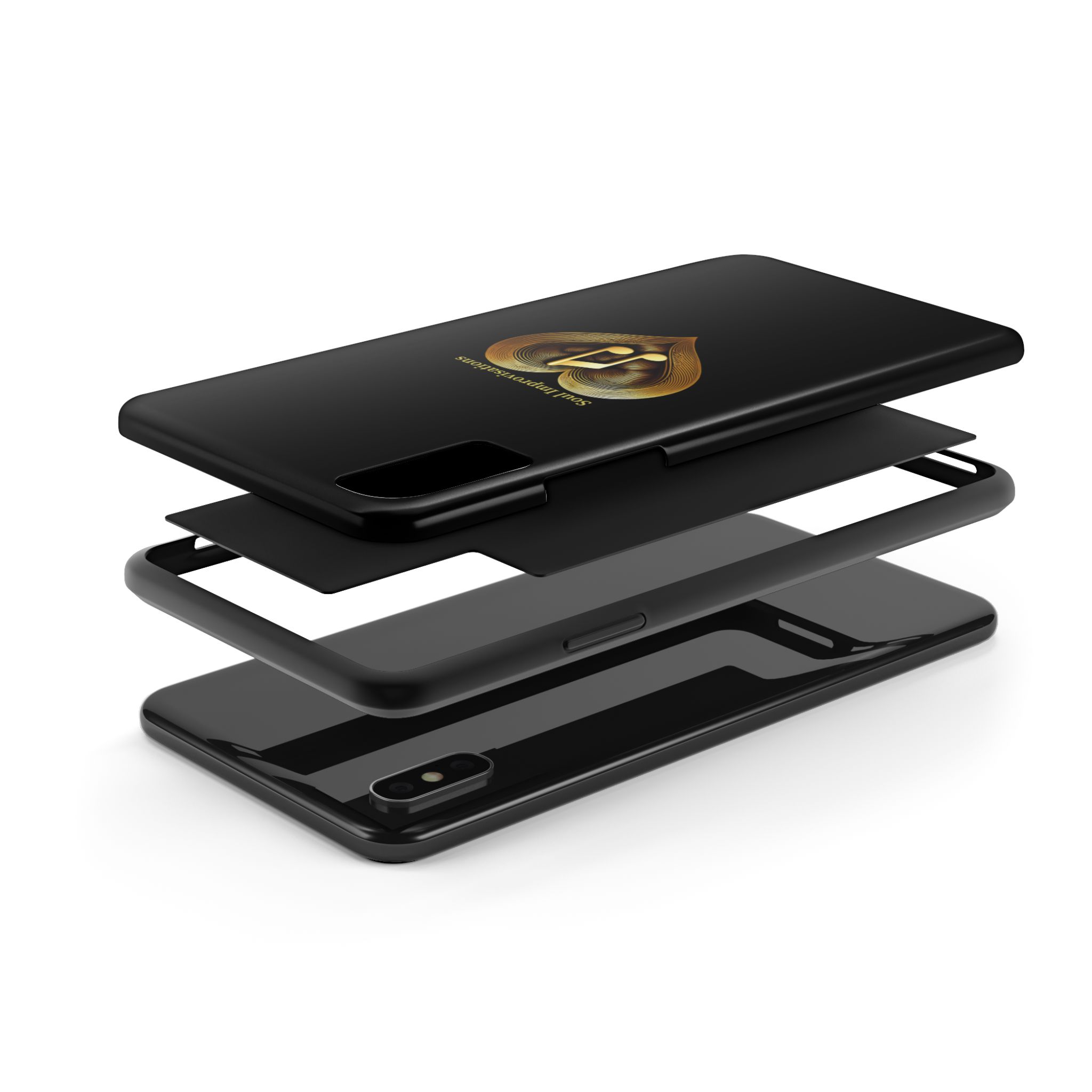 Gold Musical Heart Tough Phone Case - Black - Image 8