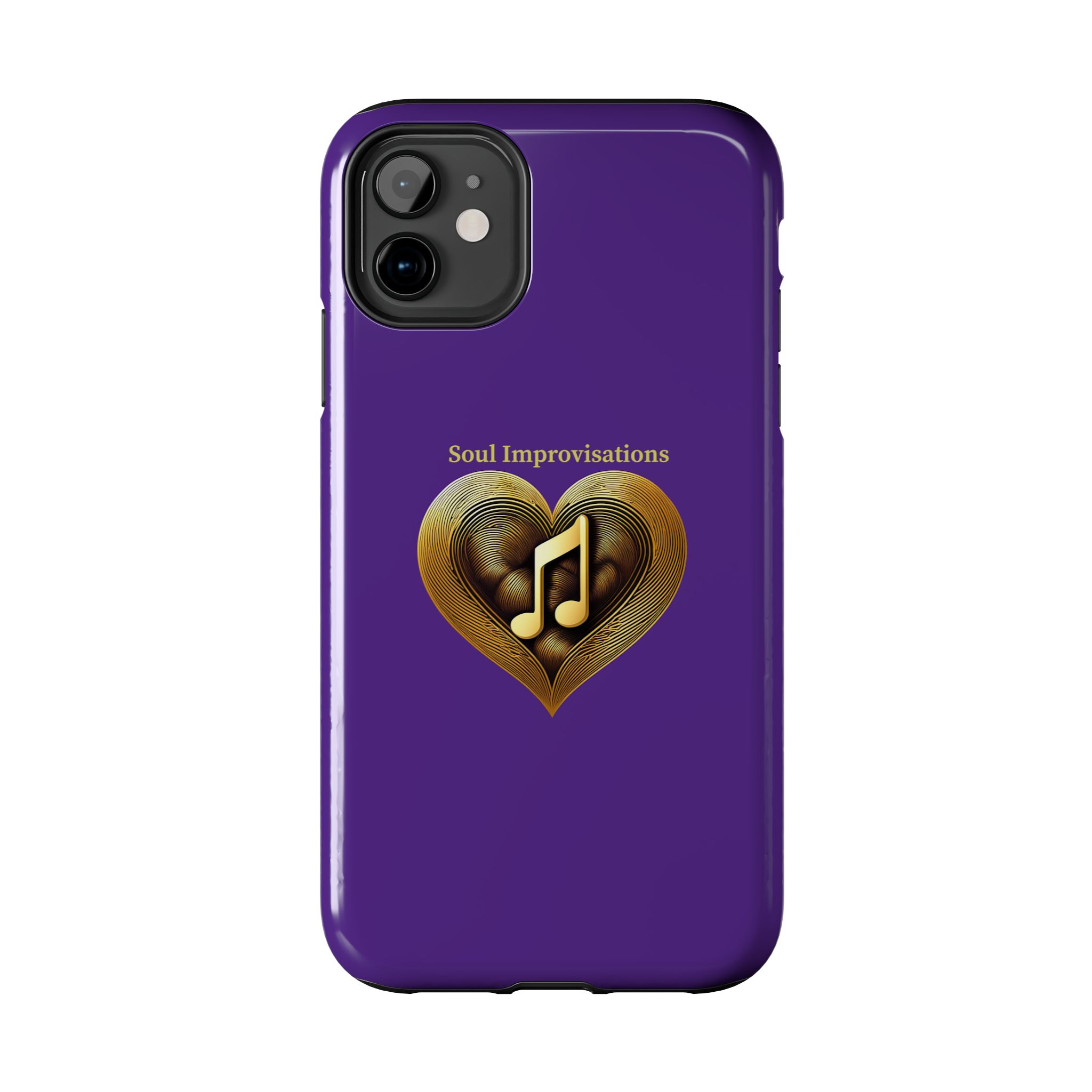 Gold Musical Heart Tough Phone Case - Purple - Image 17