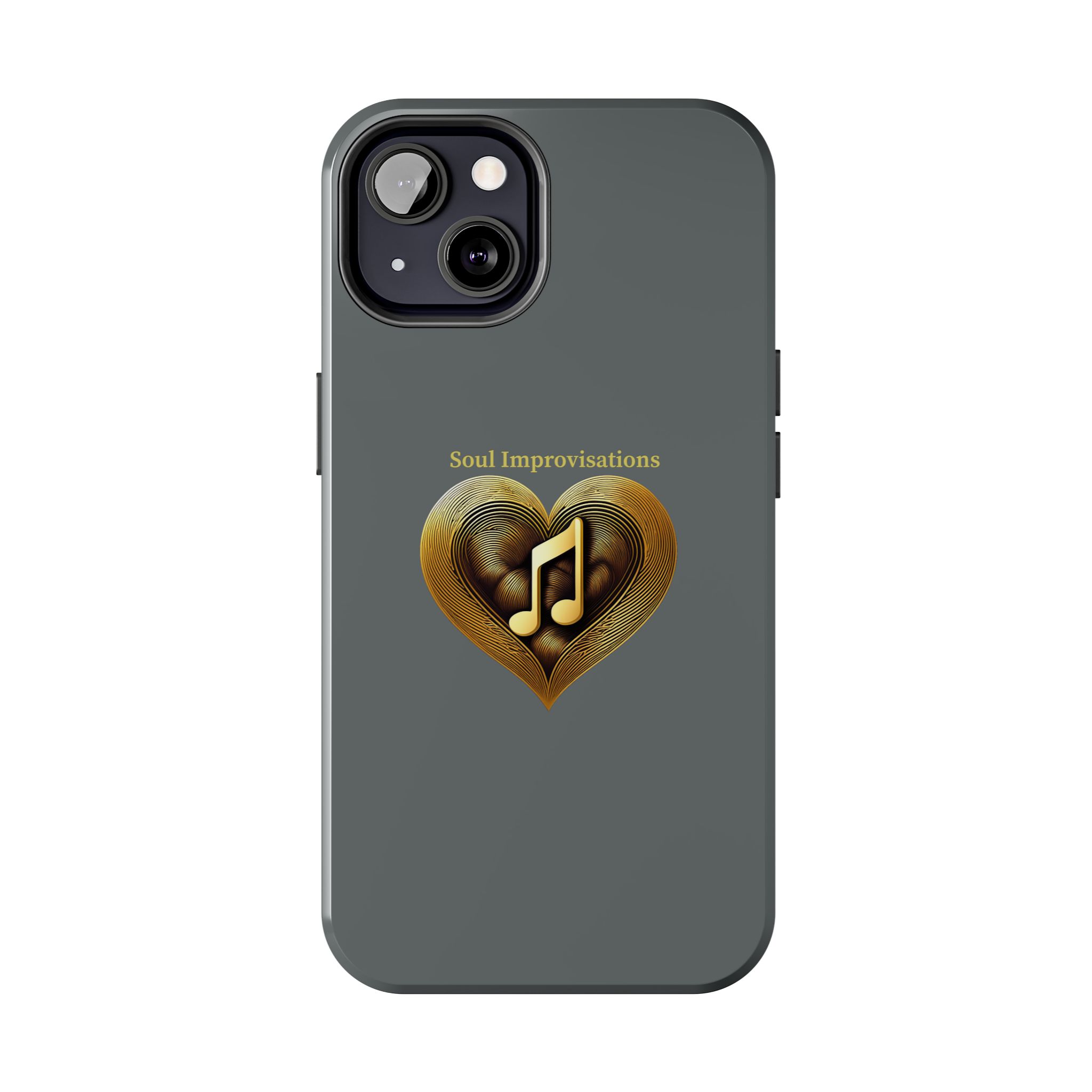Gold Musical Heart Tough Phone Case - Grey - Image 45