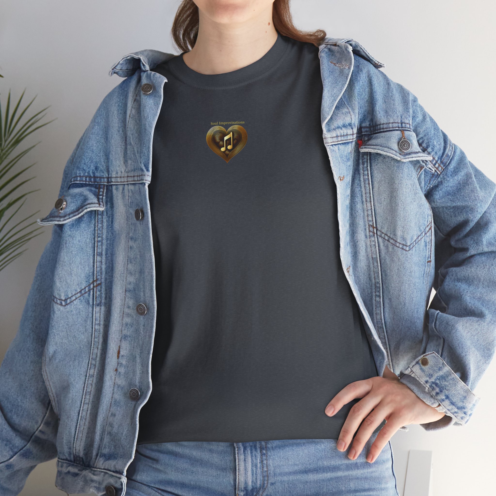 Gold Musical Heart Unisex Heavy Cotton Short Sleeve T-Shirt - Image 28