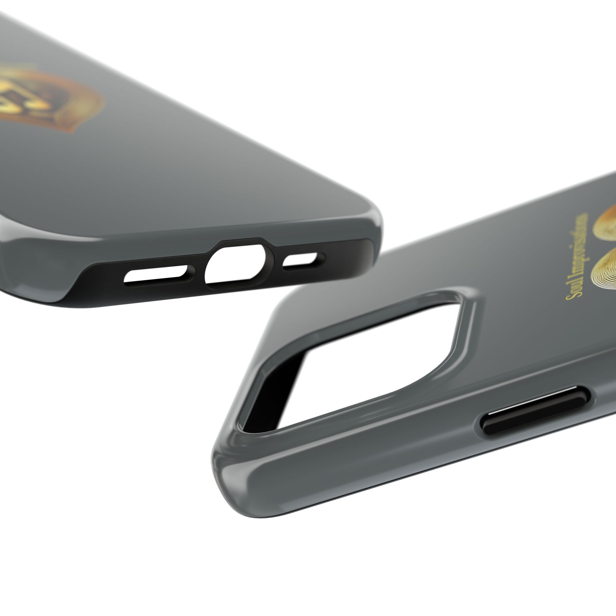 Gold Musical Heart Tough Phone Case - Grey - Image 78