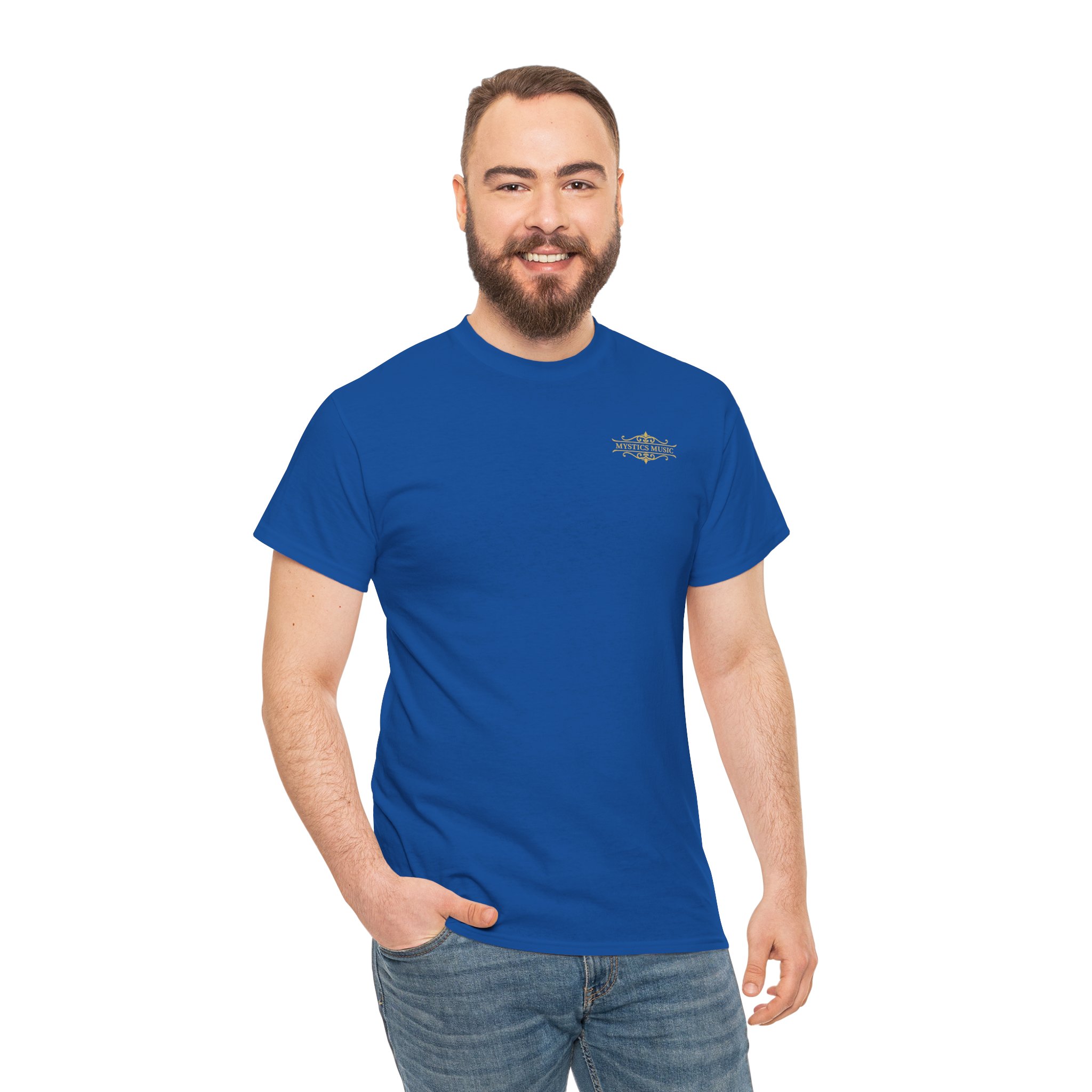 Mystics Music Unisex Heavy Cotton Short Sleeve T-Shirt (dark colors - left chest logo) - Image 28