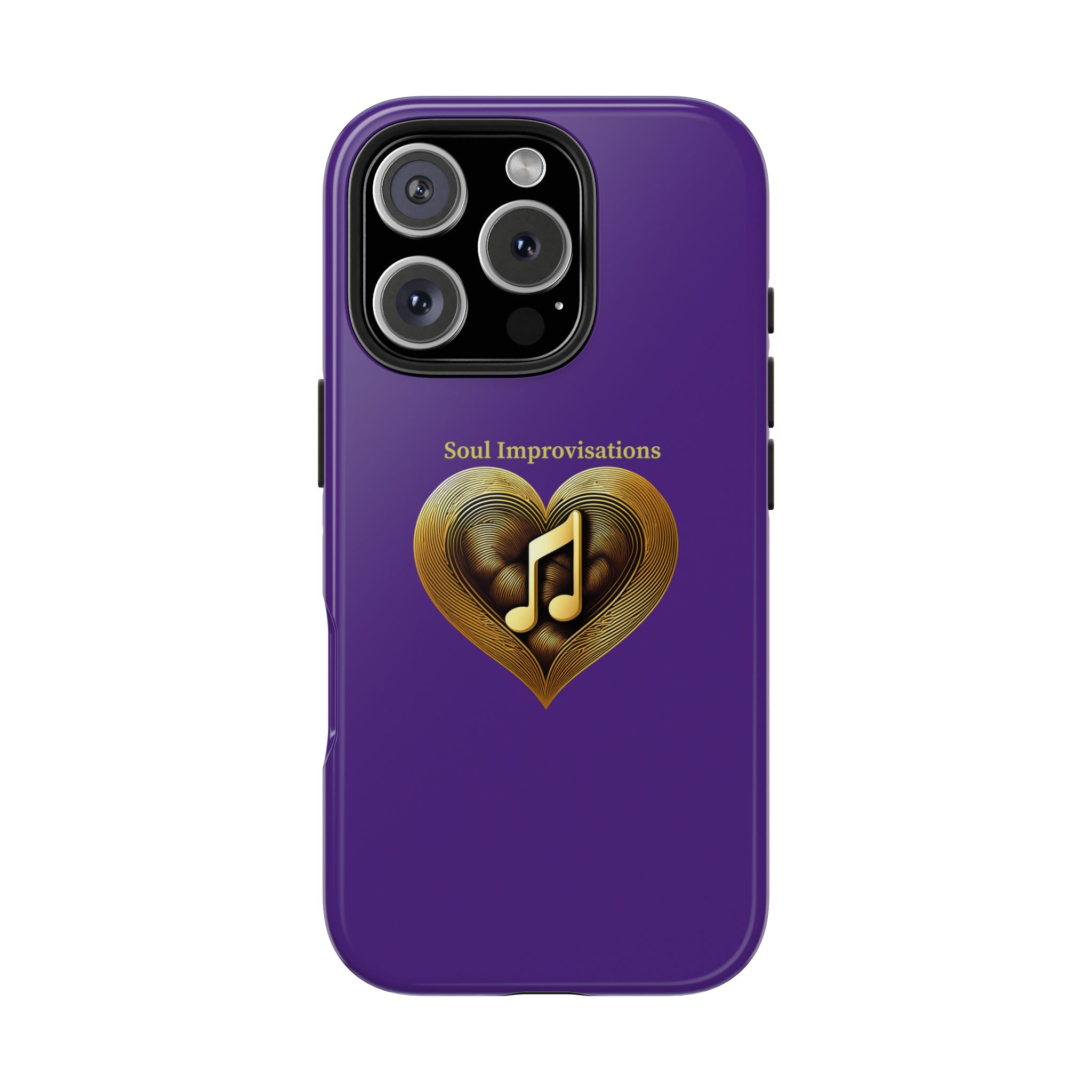 Gold Musical Heart Tough Phone Case - Purple - Image 96