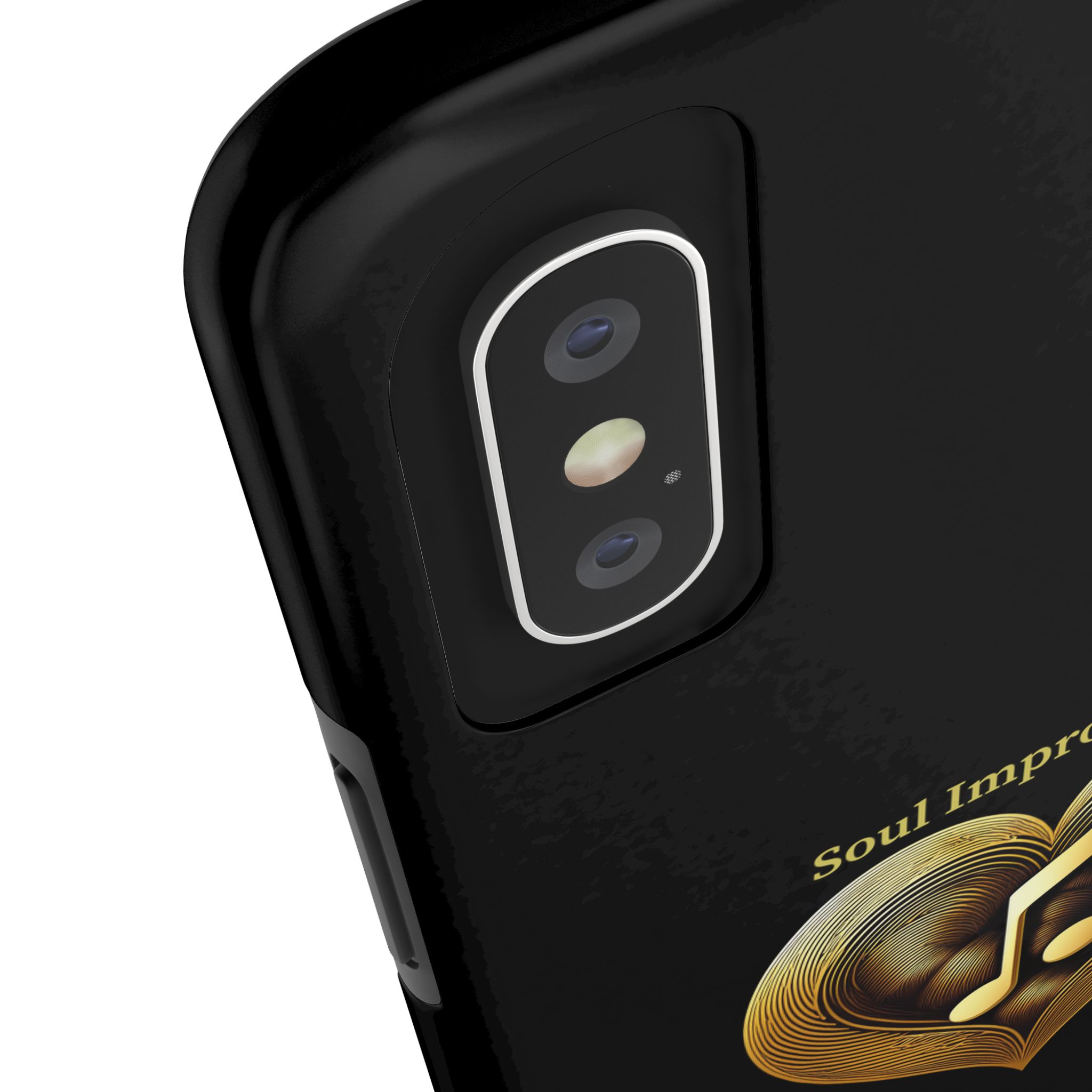 Gold Musical Heart Tough Phone Case - Black - Image 9