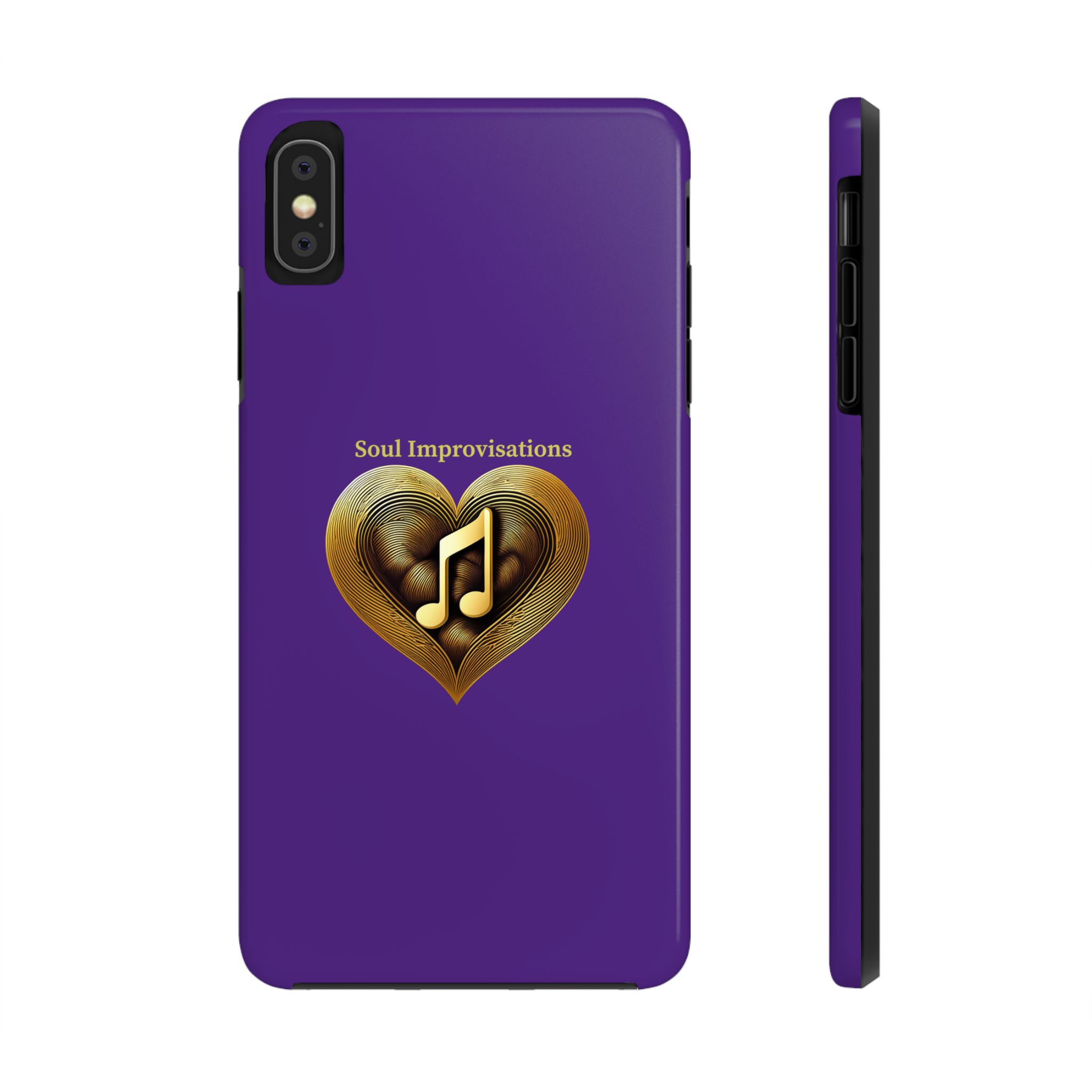 Gold Musical Heart Tough Phone Case - Purple - Image 14