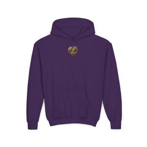Gold Musical Heart Youth Pullover Hooded Sweatshirt