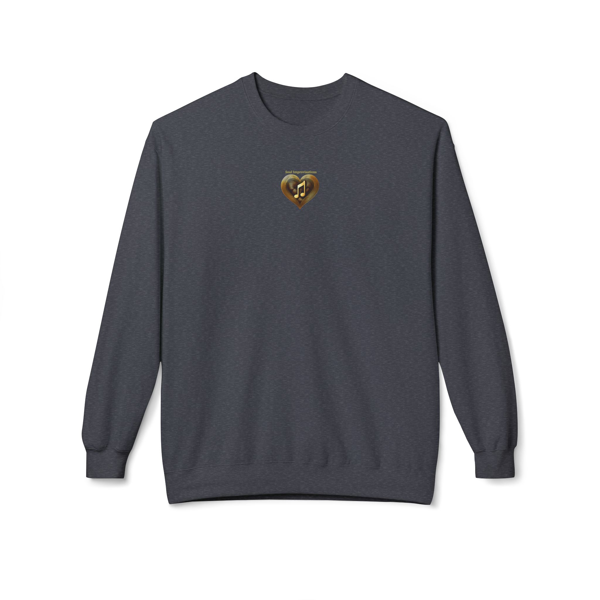 Gold Musical Heart Unisex Midweight Crewneck Sweatshirt - Image 2