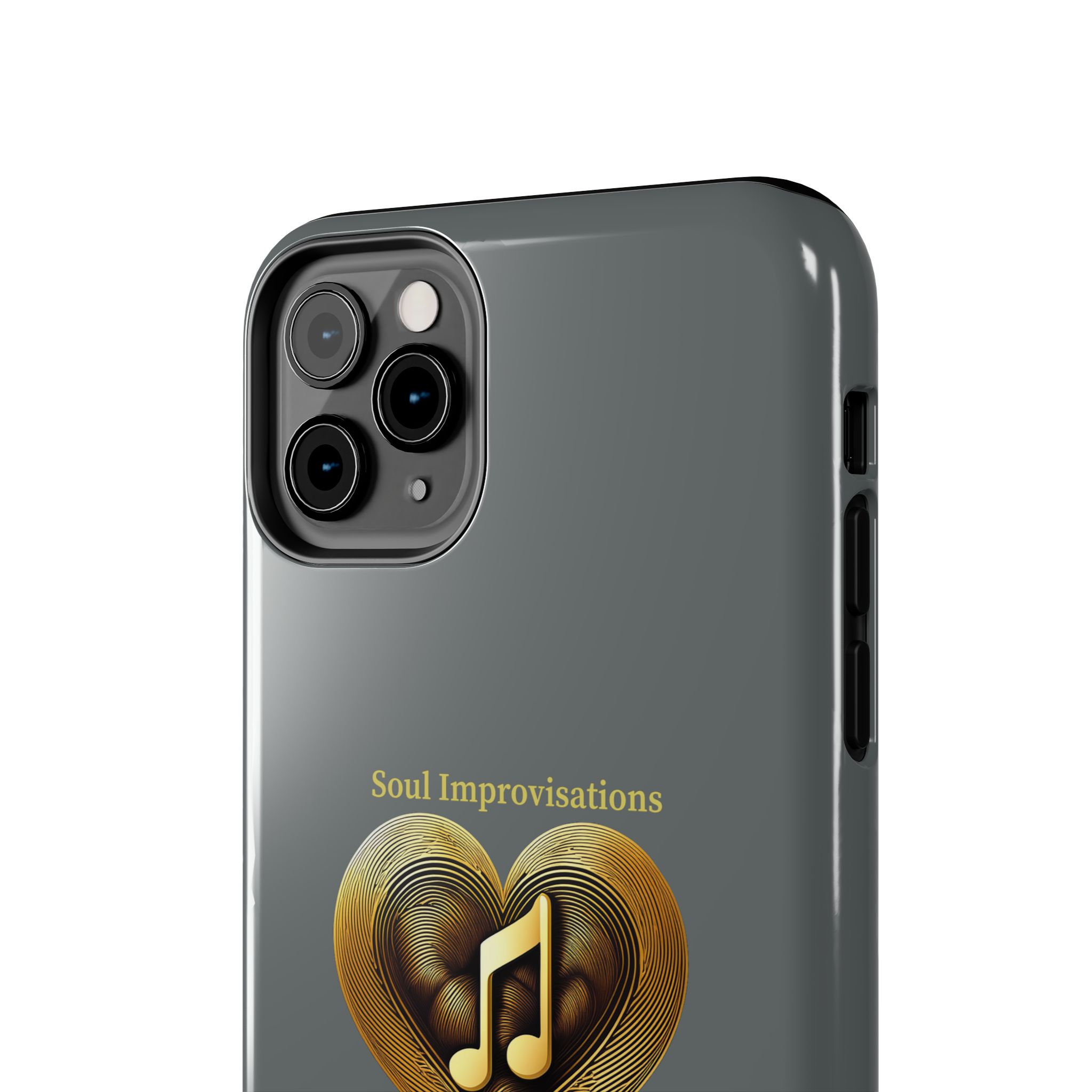 Gold Musical Heart Tough Phone Case - Grey - Image 27