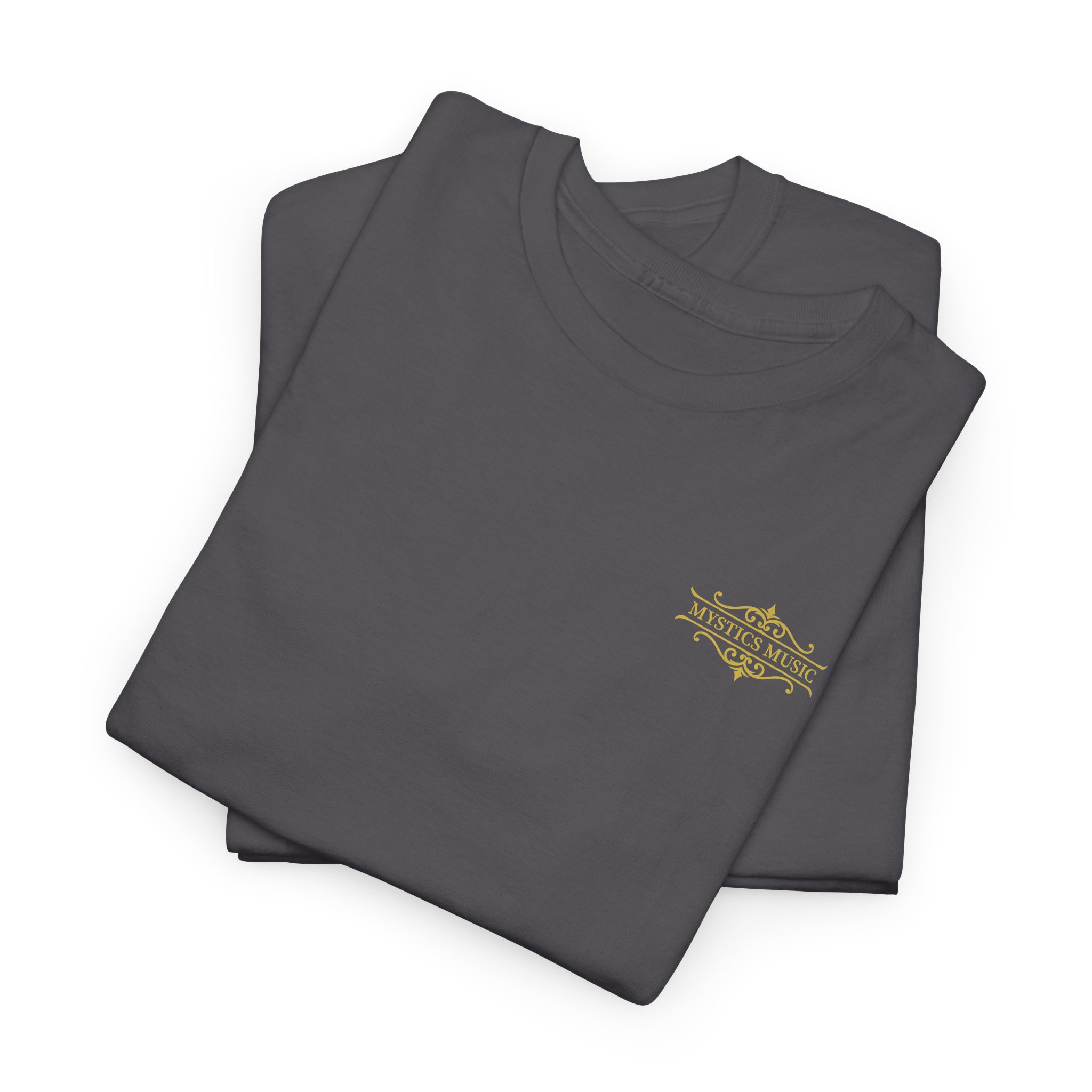 Mystics Music Unisex Heavy Cotton Short Sleeve T-Shirt (dark colors - left chest logo) - Image 22