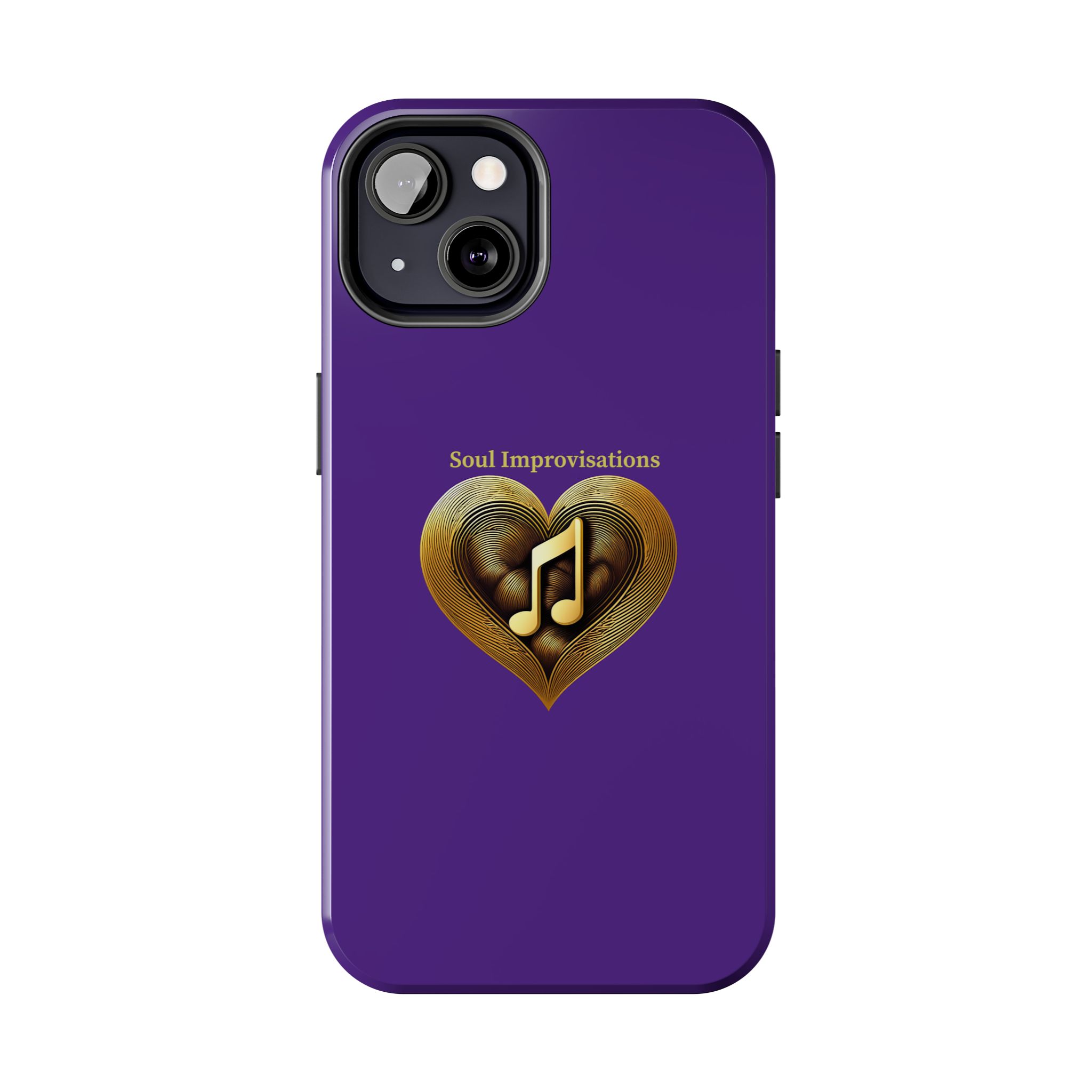 Gold Musical Heart Tough Phone Case - Purple - Image 45