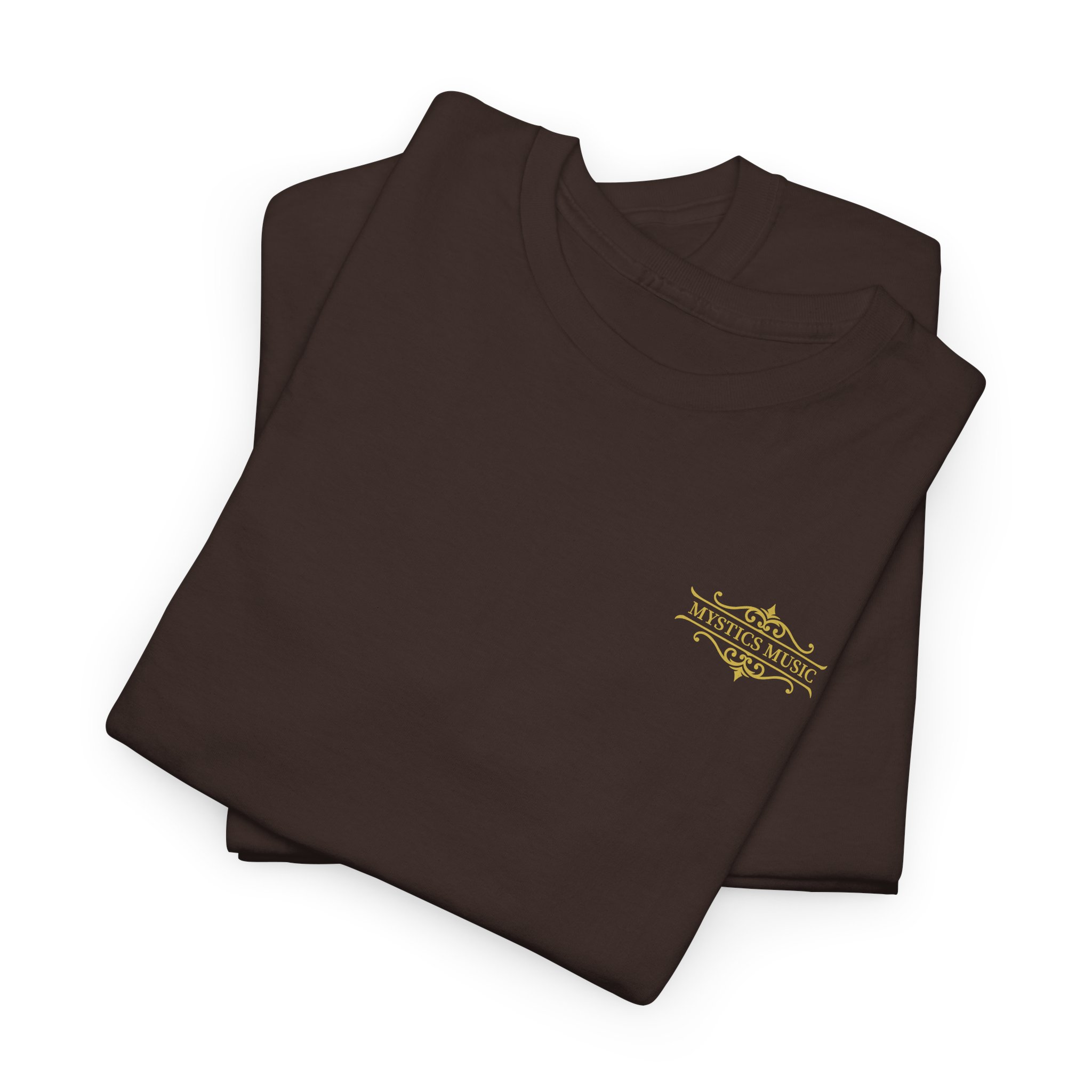 Mystics Music Unisex Heavy Cotton Short Sleeve T-Shirt (dark colors - left chest logo) - Image 14
