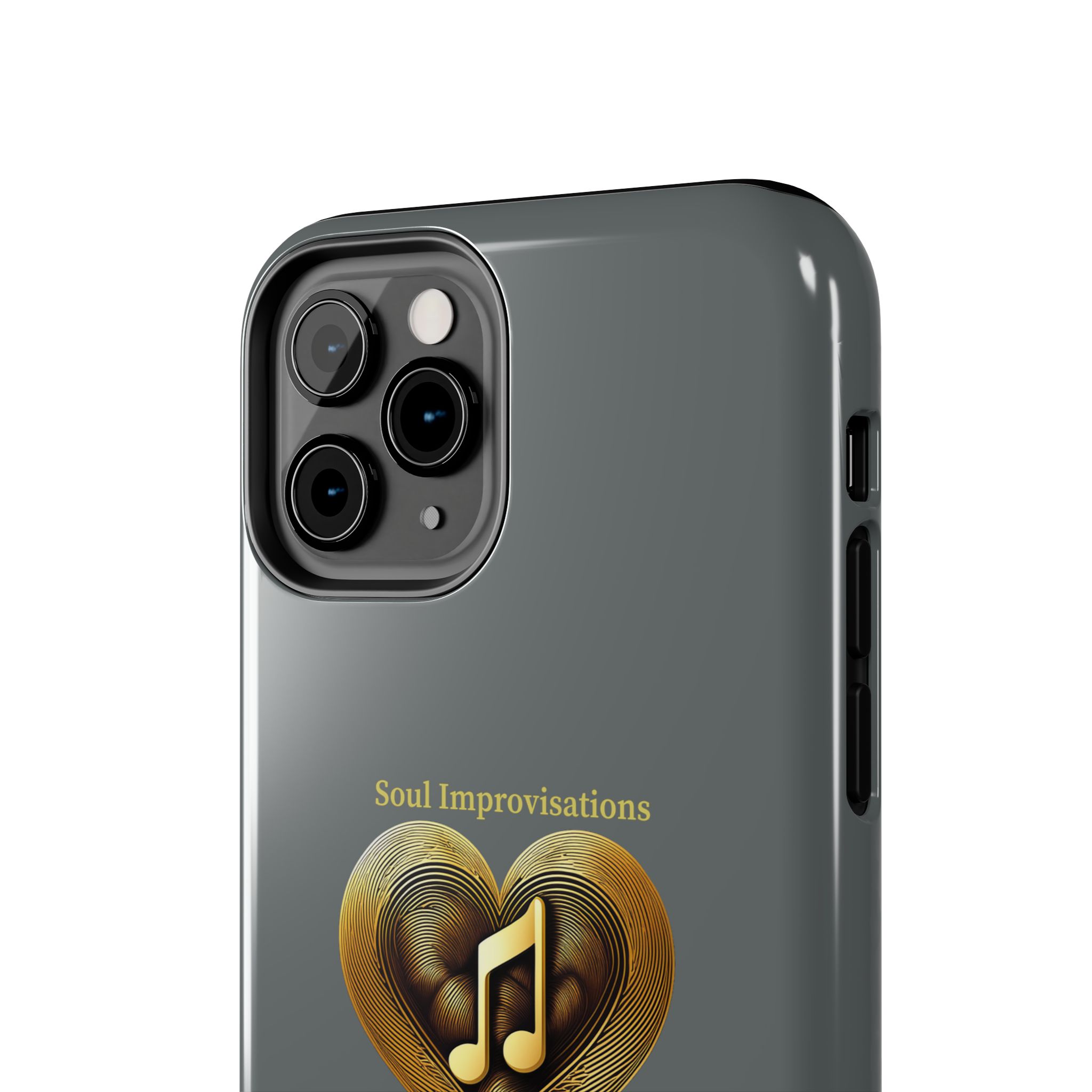 Gold Musical Heart Tough Phone Case - Grey - Image 23