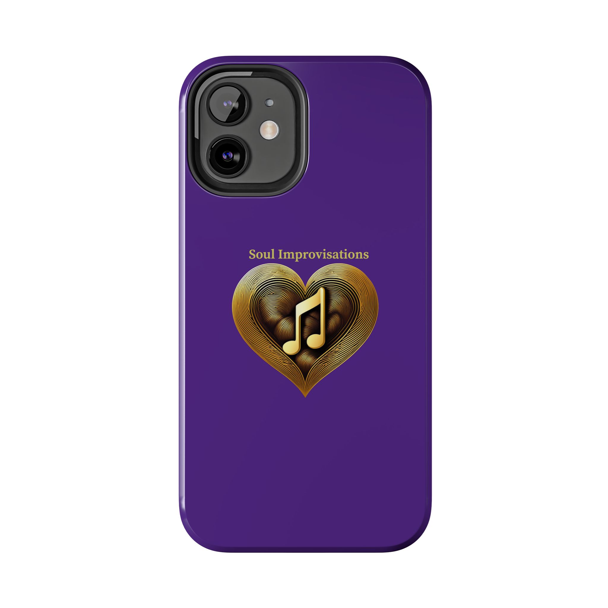 Gold Musical Heart Tough Phone Case - Purple - Image 33