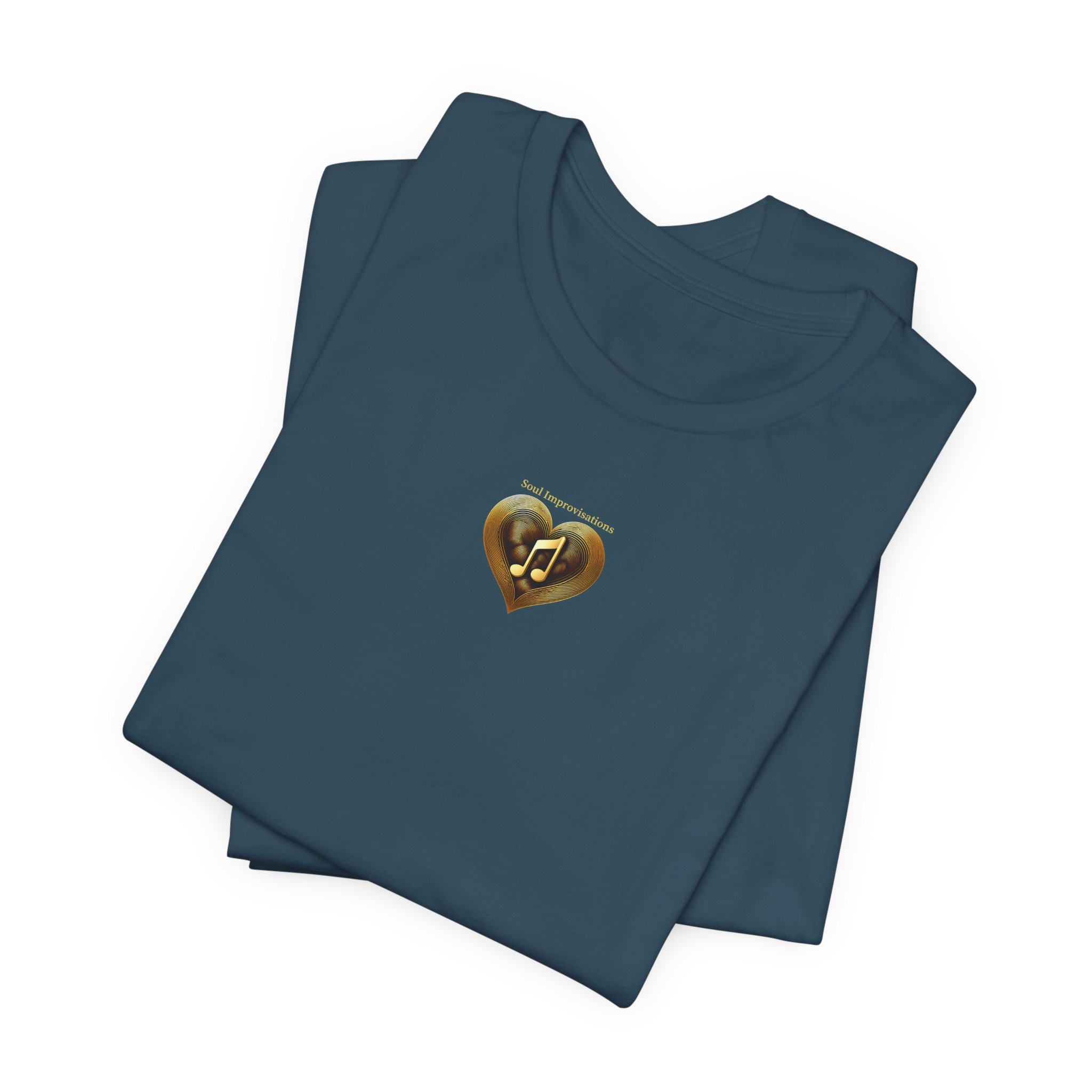Gold Musical Heart Unisex Jersey Short Sleeve T-Shirt - Image 4