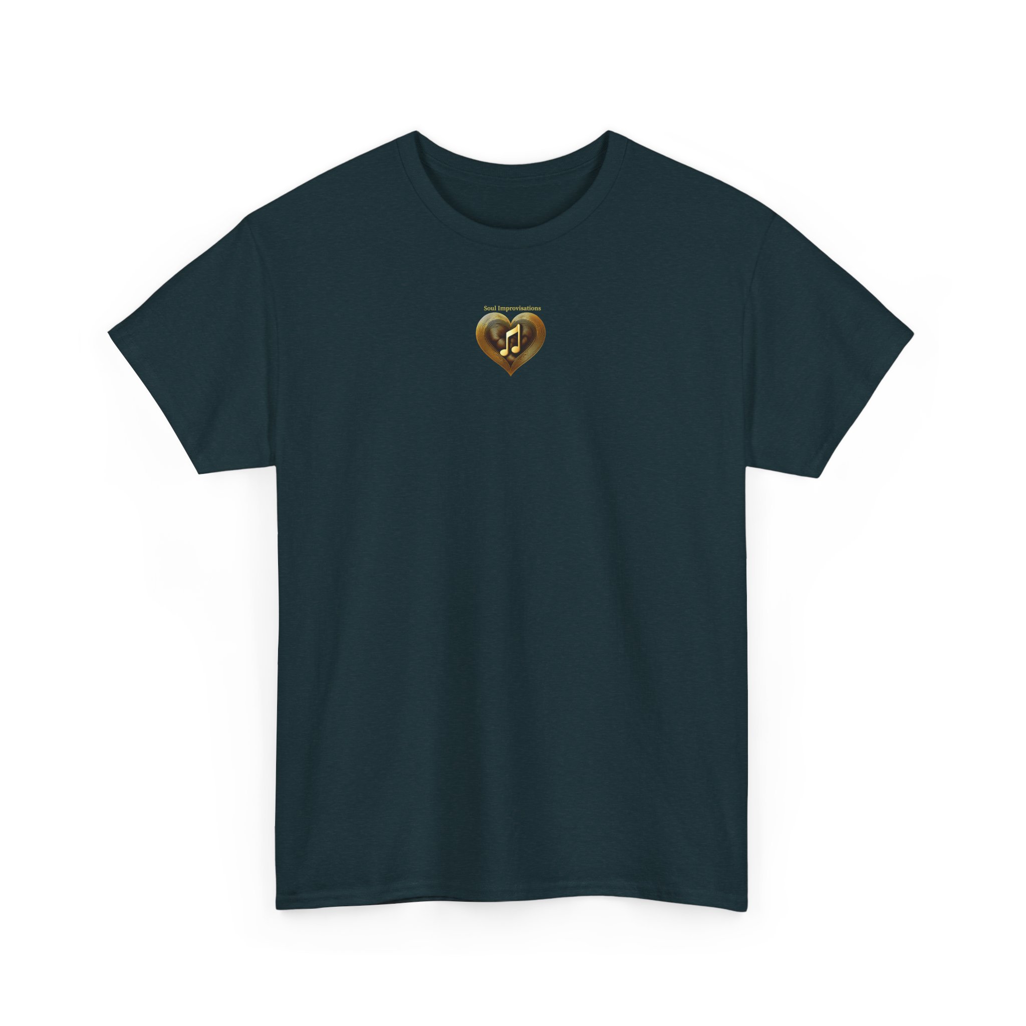 Gold Musical Heart Unisex Heavy Cotton Short Sleeve T-Shirt - Image 5