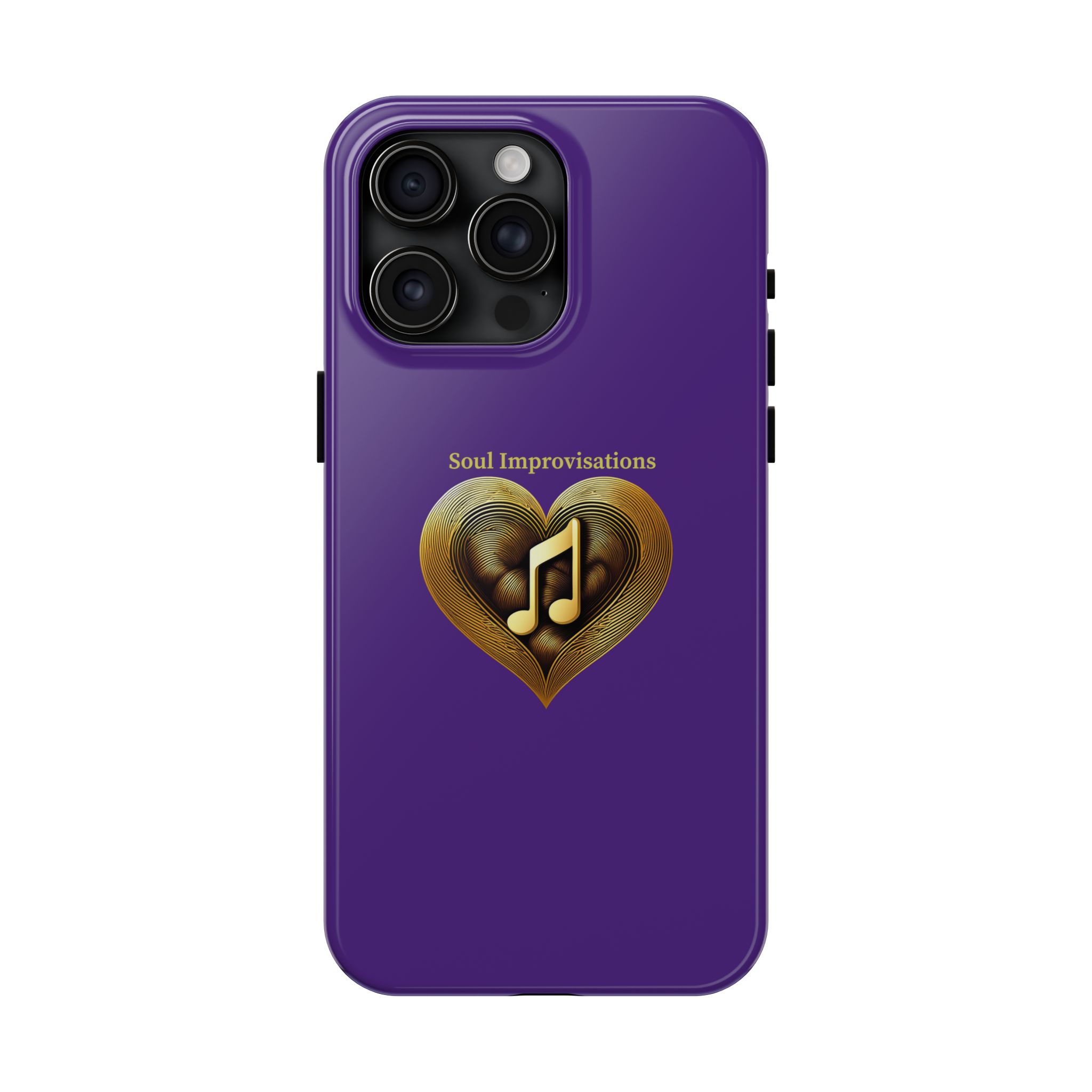 Gold Musical Heart Tough Phone Case - Purple - Image 76