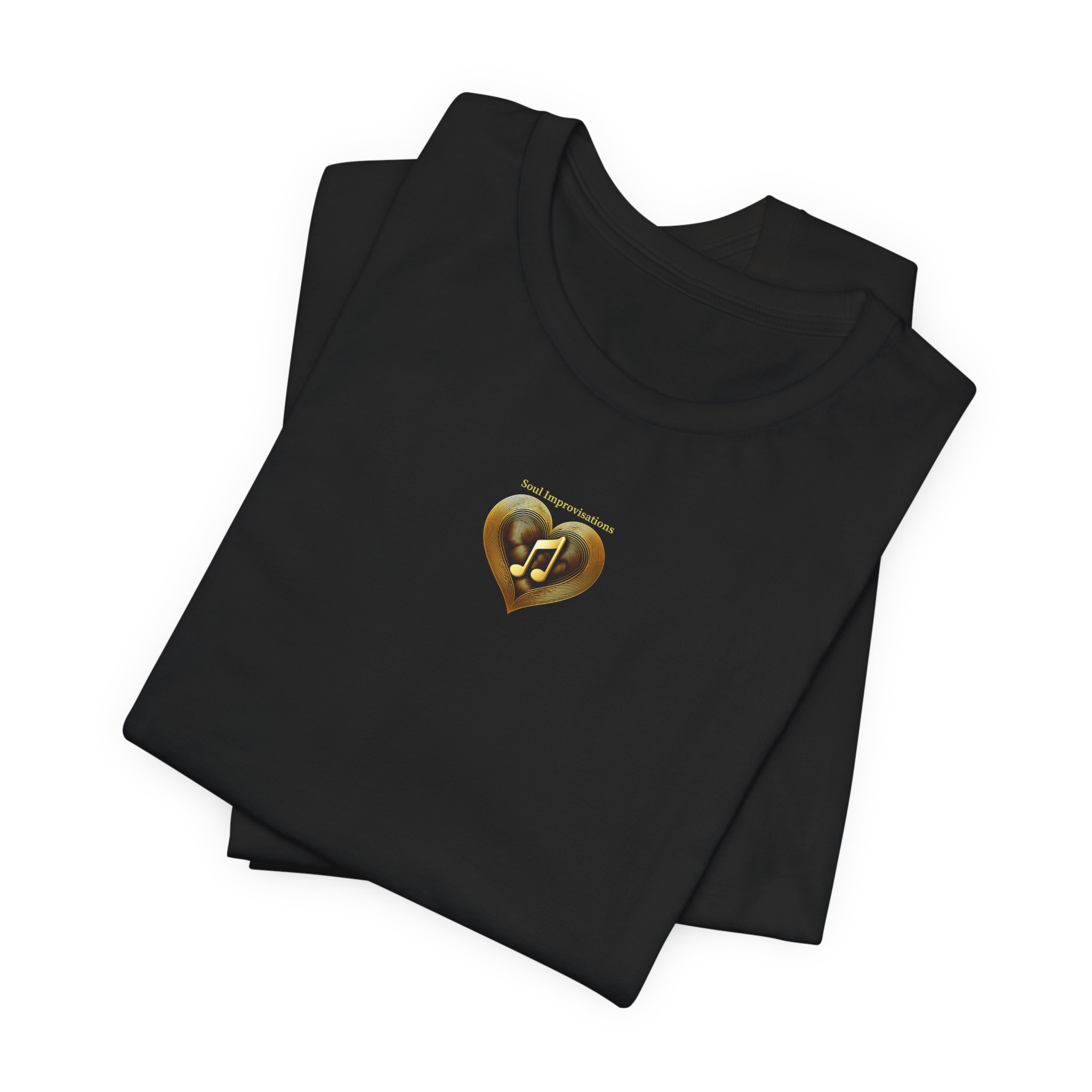Gold Musical Heart Unisex Jersey Short Sleeve T-Shirt - Image 12