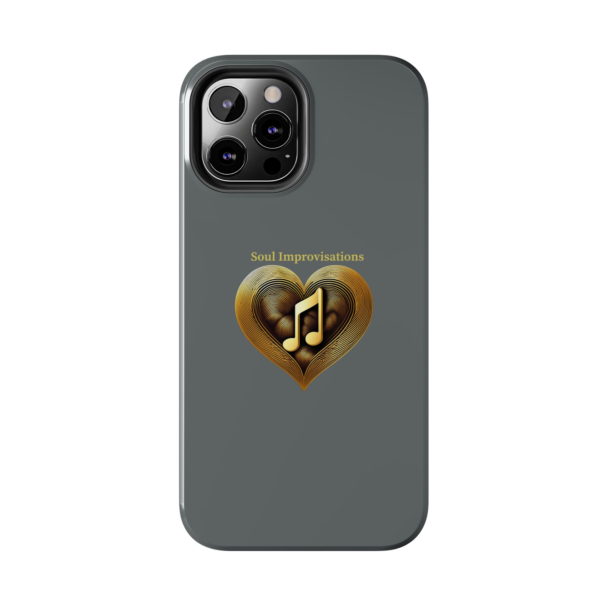 Gold Musical Heart Tough Phone Case - Grey - Image 41