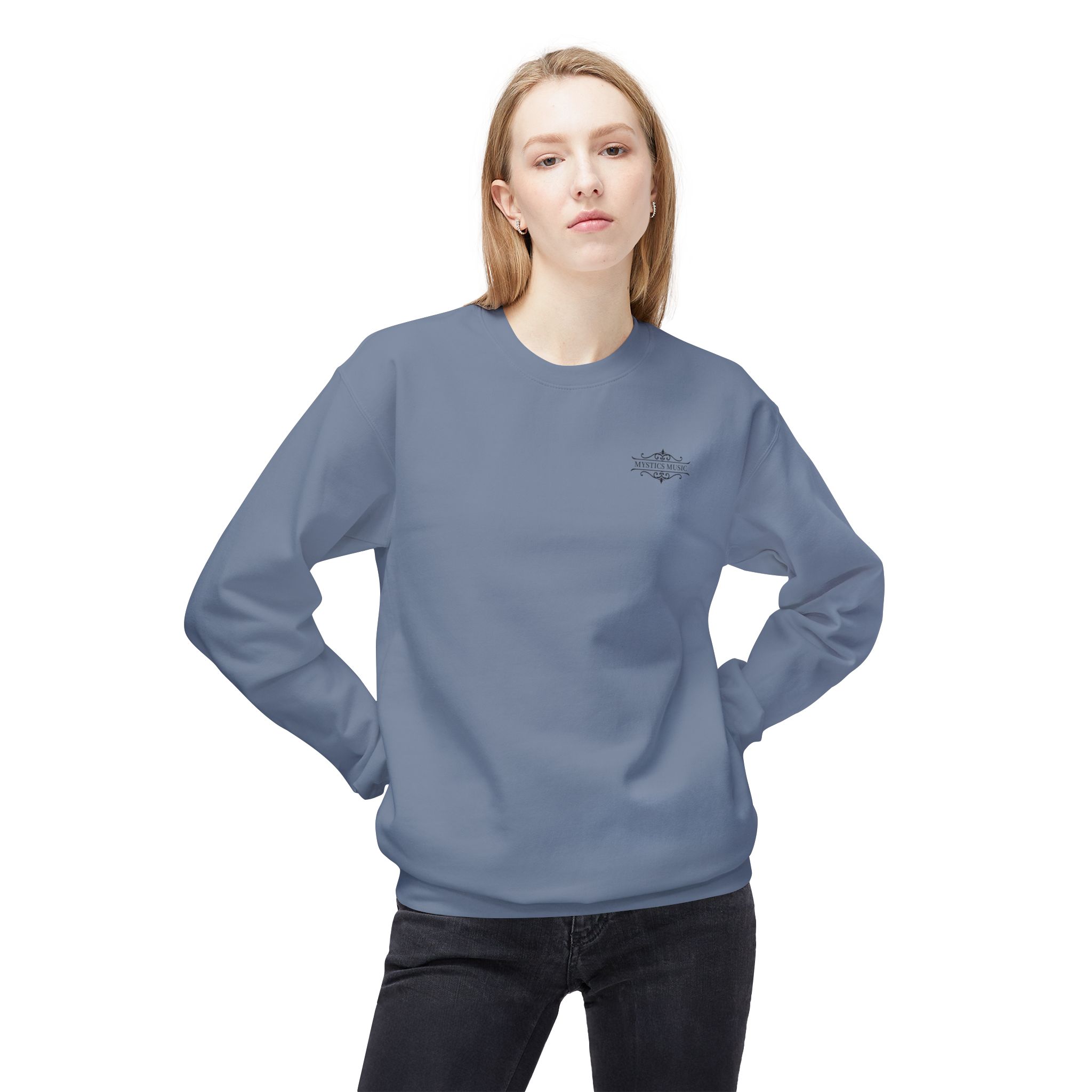 Mystics Music Unisex Midweight Crewneck Sweatshirt (light colors - left chest logo) - Image 11